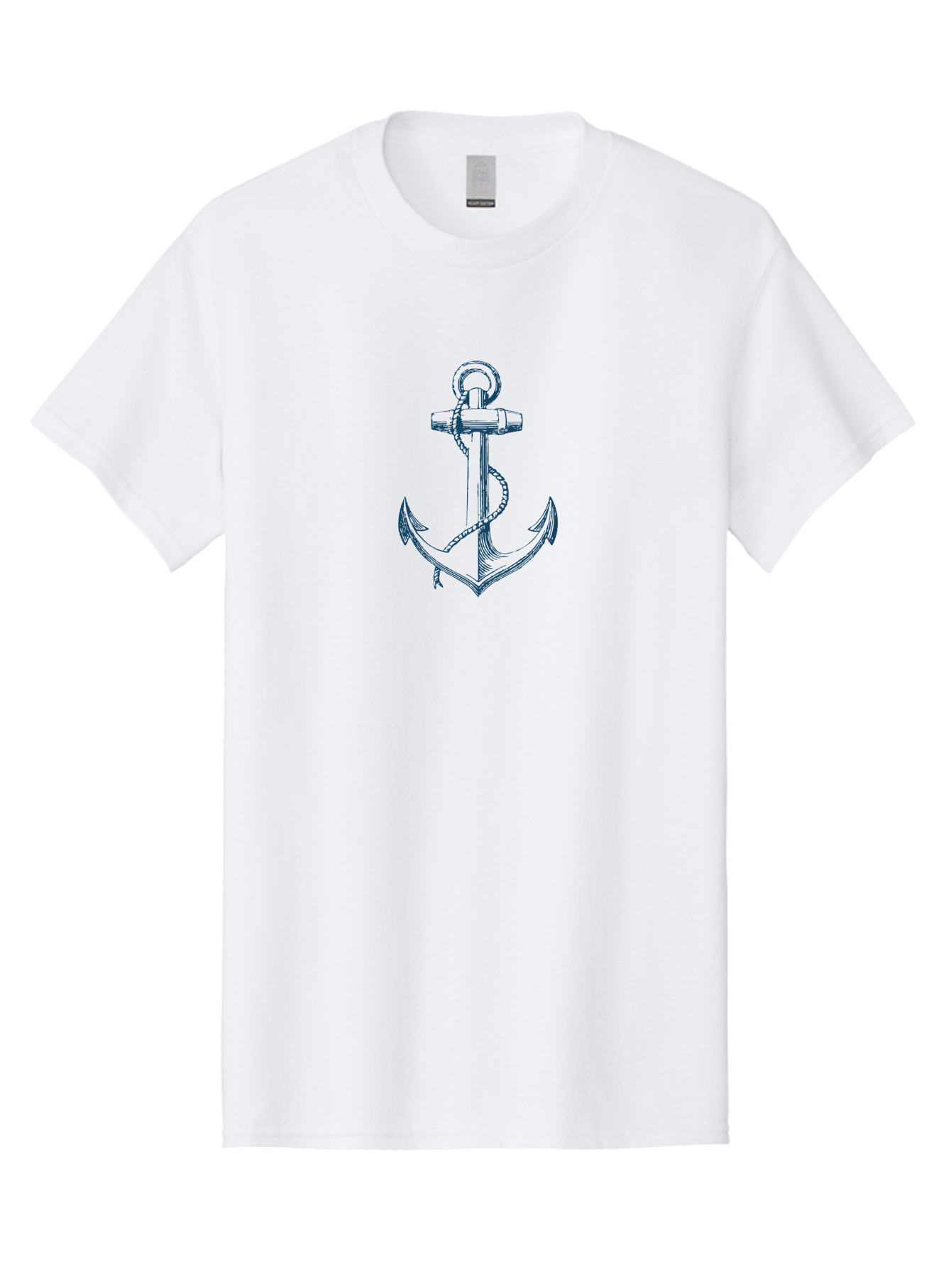 Anchor Men'S Graphic Tee, 100% Cotton, Comfortable Casual Summer Wear, Machine Washable, Anchor Symbol, Nautical Theme, Rope Wrapped, Vintage Illustration, Maritime Emblem, Naval Anchor, Ocean Icon, Naval Symbol Aae102