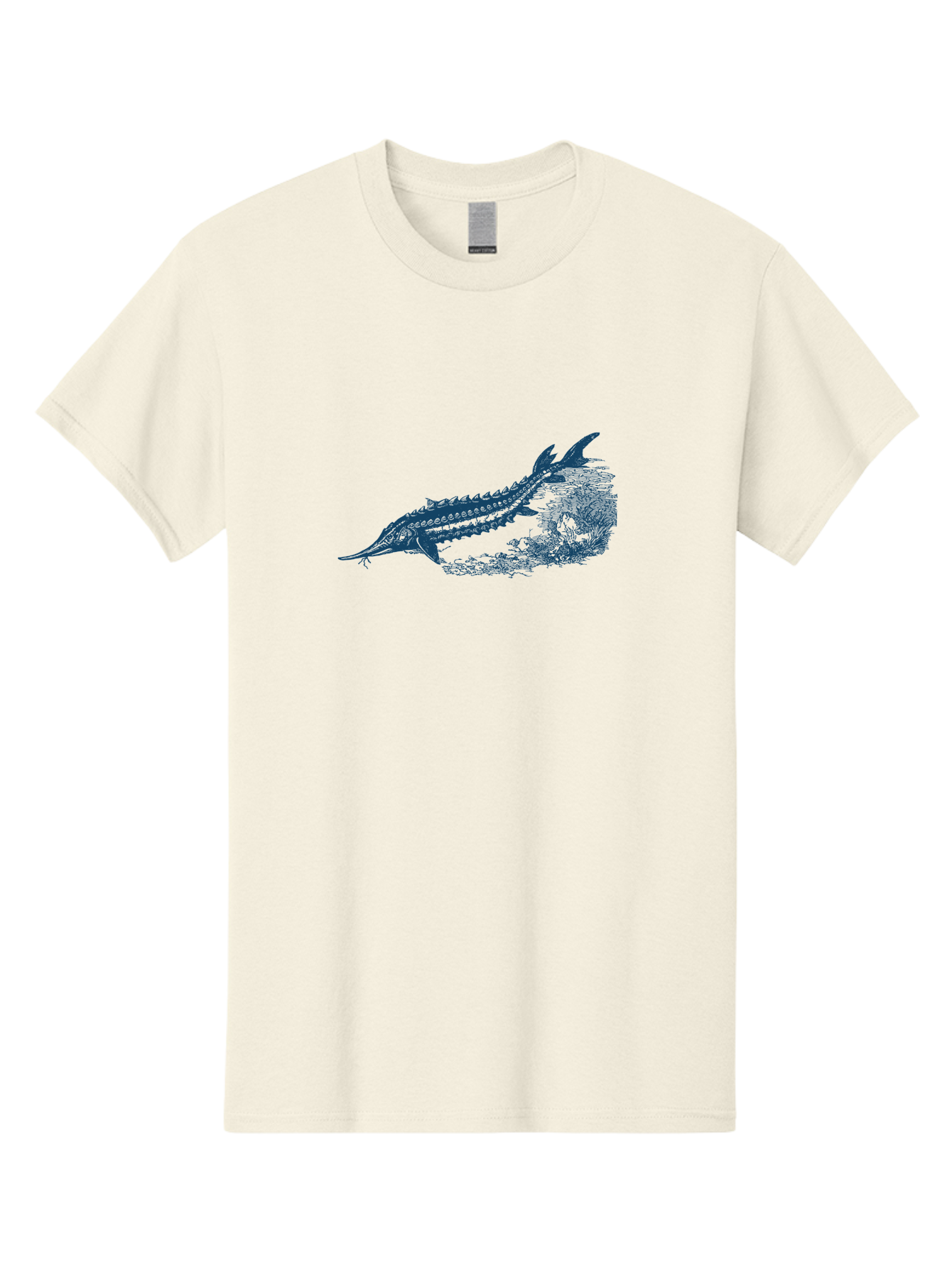 Ancient River Fish 2 Men'S Graphic Tee, 100% Cotton, Comfortable Casual Summer Wear, Machine Washable, Sawshark, Marine Life, Ocean Creature, Underwater World, Fish Illustration, Aquatic Animal, Shark Species, Detailed Artwork, Aae104
