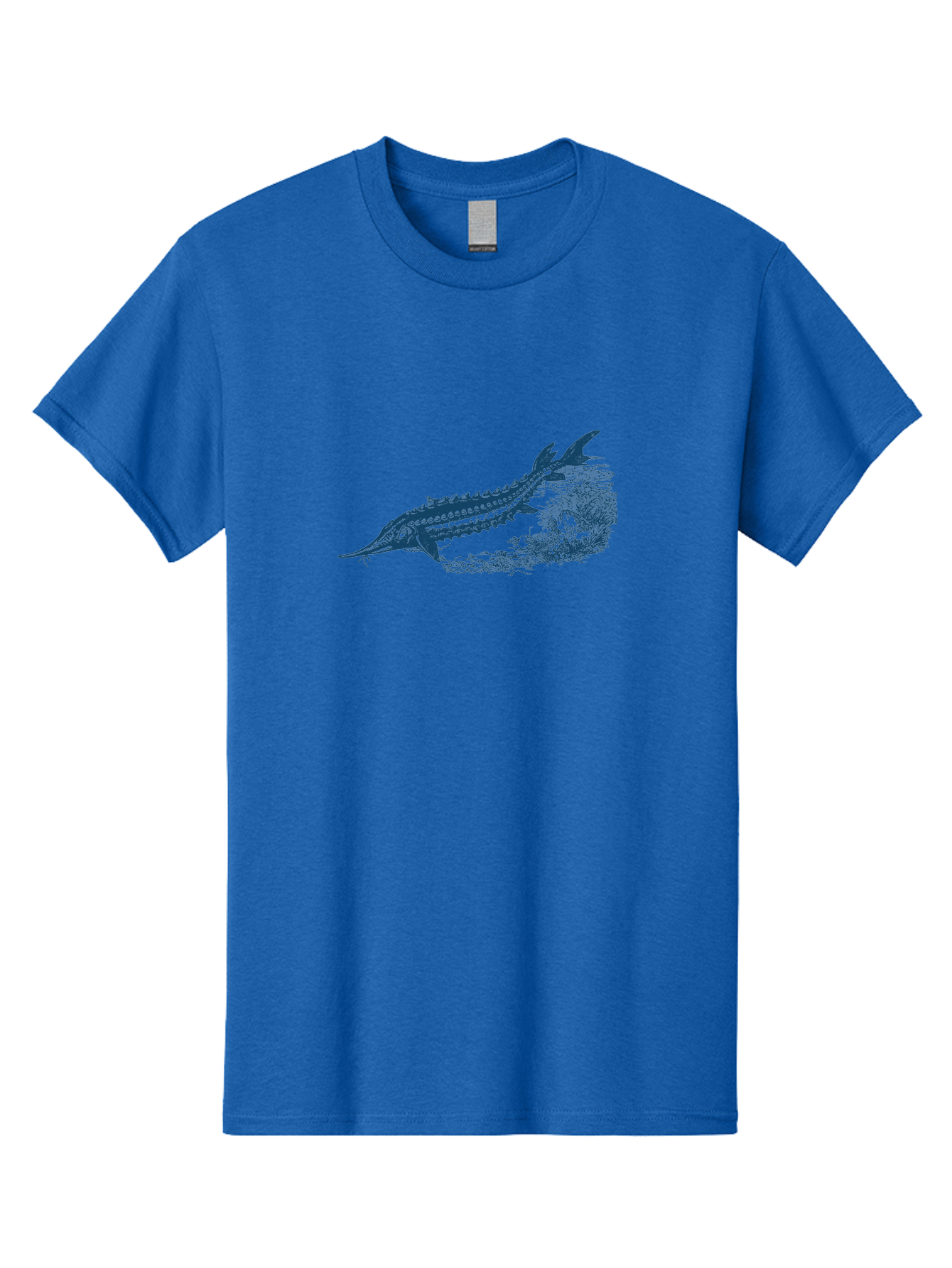 Ancient River Fish 2 Men'S Graphic Tee, 100% Cotton, Comfortable Casual Summer Wear, Machine Washable, Sawshark, Marine Life, Ocean Creature, Underwater World, Fish Illustration, Aquatic Animal, Shark Species, Detailed Artwork, Aae104