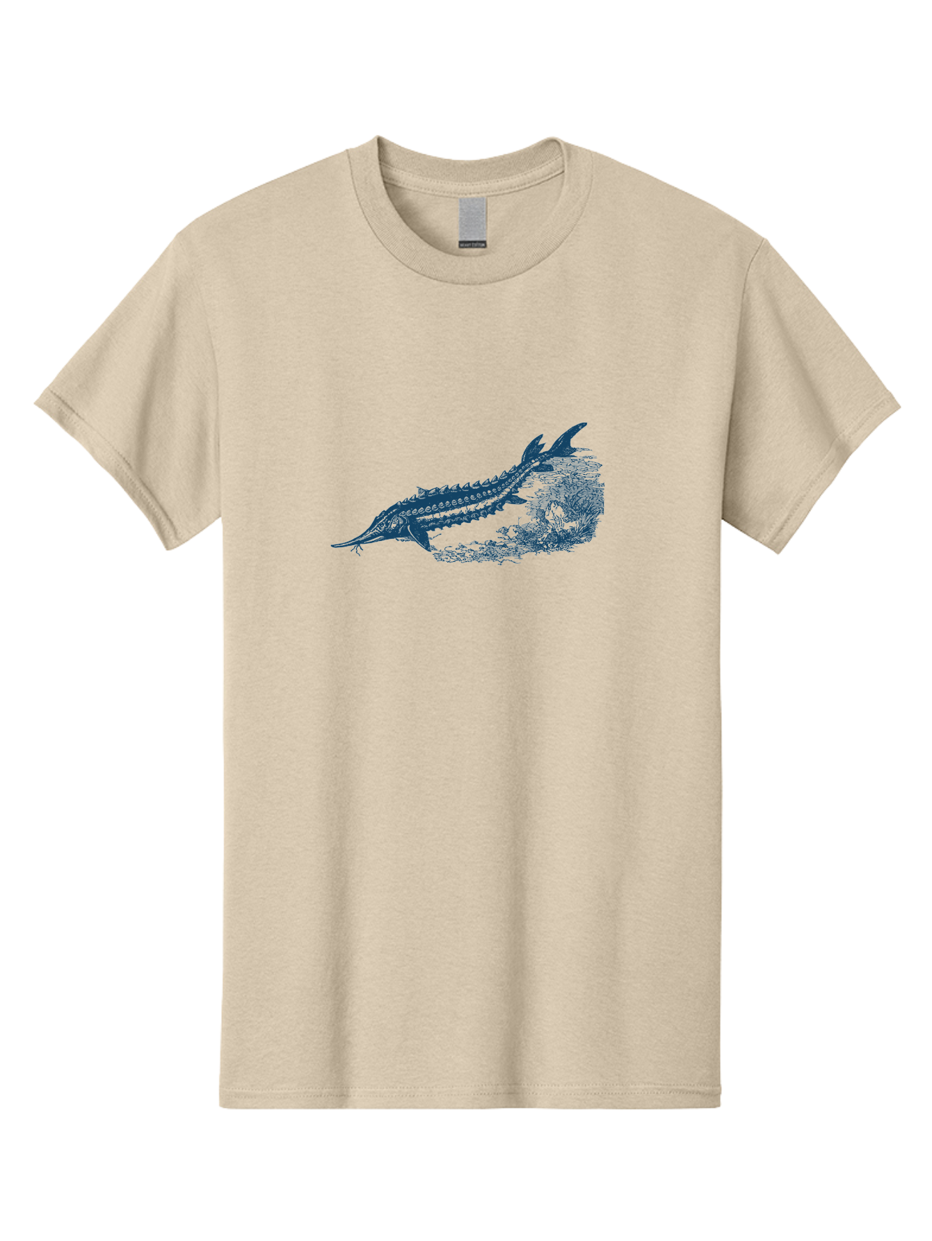 Ancient River Fish 2 Men'S Graphic Tee, 100% Cotton, Comfortable Casual Summer Wear, Machine Washable, Sawshark, Marine Life, Ocean Creature, Underwater World, Fish Illustration, Aquatic Animal, Shark Species, Detailed Artwork, Aae104