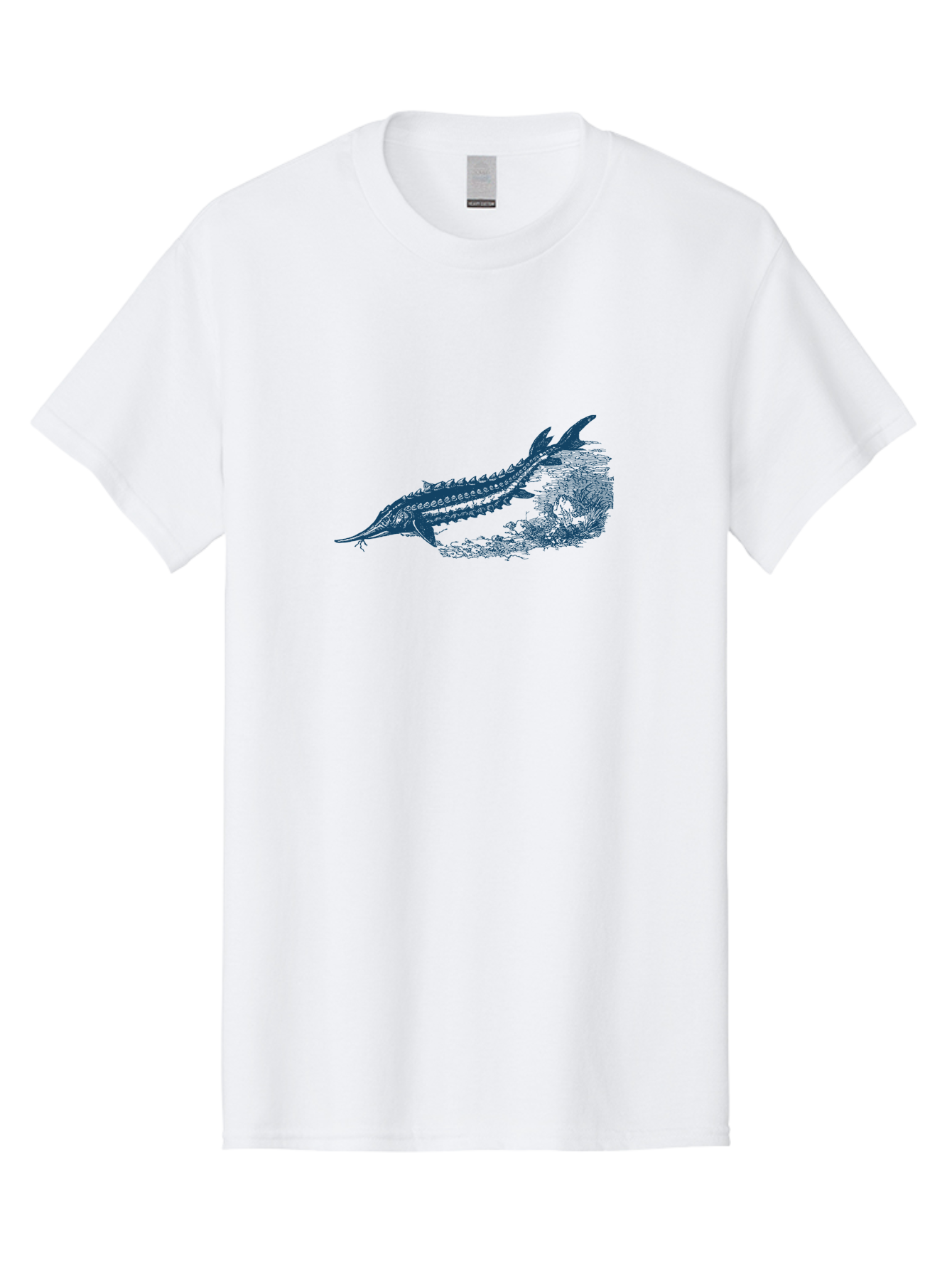 Ancient River Fish 2 Men'S Graphic Tee, 100% Cotton, Comfortable Casual Summer Wear, Machine Washable, Sawshark, Marine Life, Ocean Creature, Underwater World, Fish Illustration, Aquatic Animal, Shark Species, Detailed Artwork, Aae104