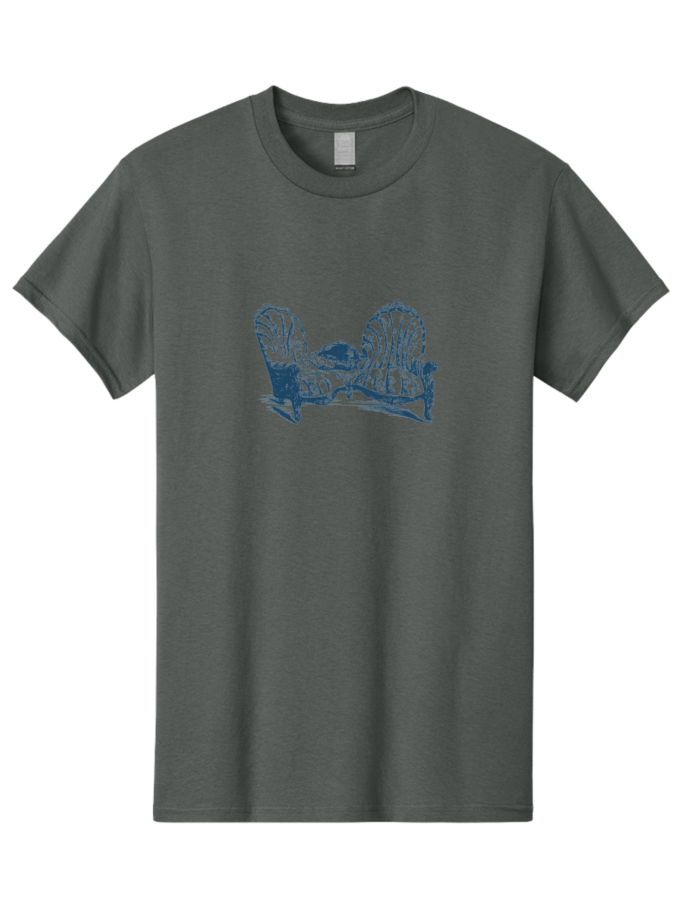 Antique Bloom Sofa Men'S Graphic Tee, 100% Cotton, Comfortable Casual Summer Wear, Machine Washable, Vintage Couch, Ornate Furniture, Reclining Woman, Luxurious Decor, Antique Style, Elegant Atmosphere, Relaxation, Classic Design Aae106
