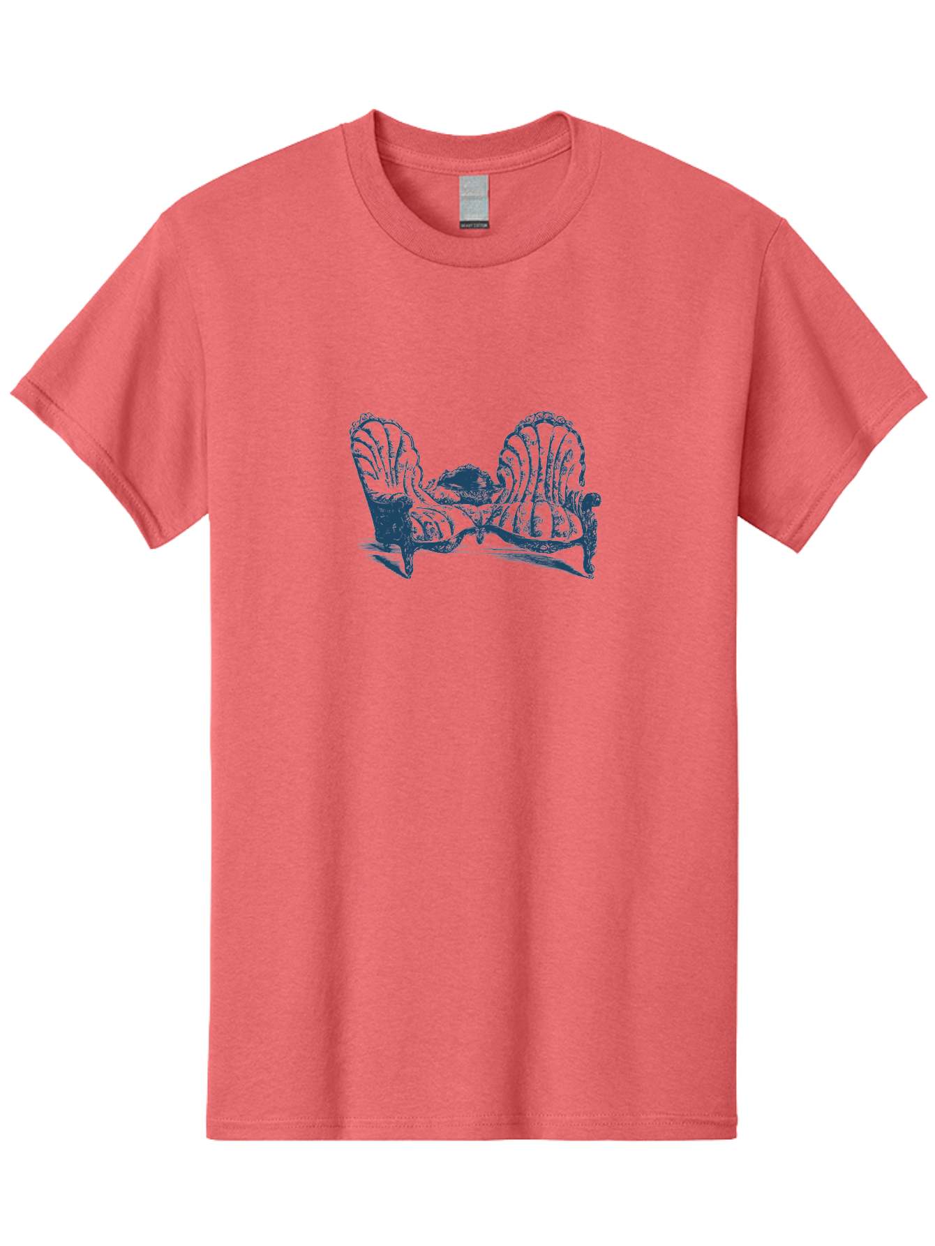 Antique Bloom Sofa Men'S Graphic Tee, 100% Cotton, Comfortable Casual Summer Wear, Machine Washable, Vintage Couch, Ornate Furniture, Reclining Woman, Luxurious Decor, Antique Style, Elegant Atmosphere, Relaxation, Classic Design Aae106