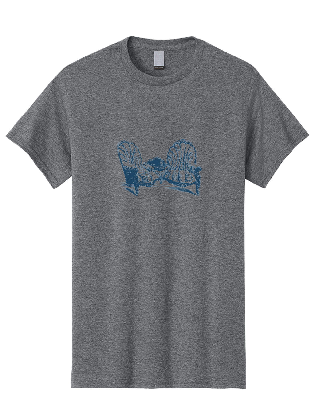 Antique Bloom Sofa Men'S Graphic Tee, 100% Cotton, Comfortable Casual Summer Wear, Machine Washable, Vintage Couch, Ornate Furniture, Reclining Woman, Luxurious Decor, Antique Style, Elegant Atmosphere, Relaxation, Classic Design Aae106