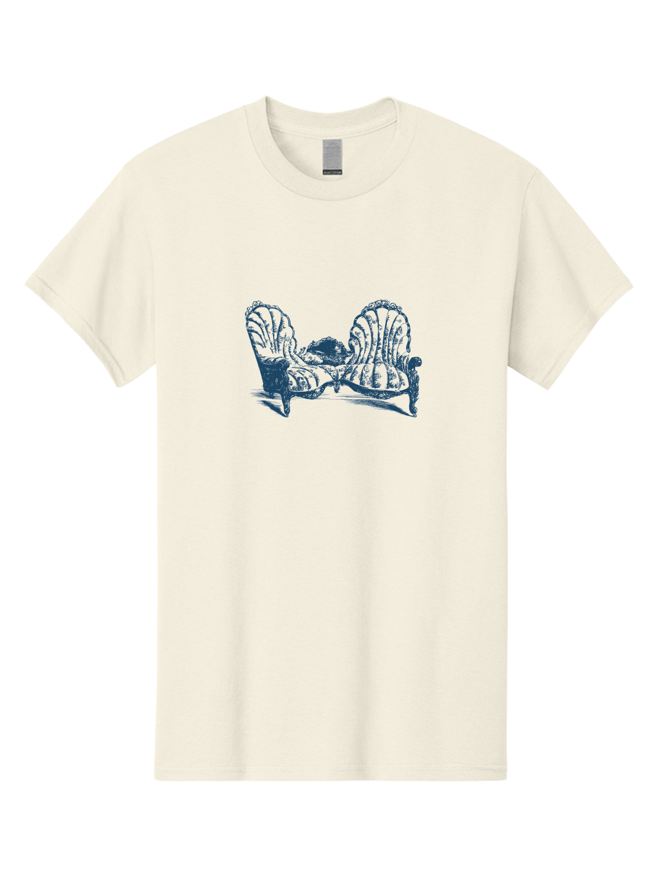 Antique Bloom Sofa Men'S Graphic Tee, 100% Cotton, Comfortable Casual Summer Wear, Machine Washable, Vintage Couch, Ornate Furniture, Reclining Woman, Luxurious Decor, Antique Style, Elegant Atmosphere, Relaxation, Classic Design Aae106