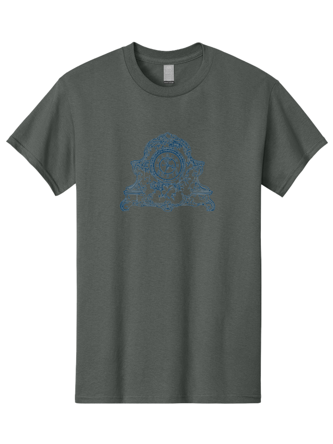 Antique Floral Clock Men'S Graphic Tee, 100% Cotton, Comfortable Casual Summer Wear, Machine Washable, Antique Clock Face, Roman Numerals, Ornate Details, Floral Patterns, Vintage Design, Classic Elegance, Timepiece, Traditional Decor, Aae108
