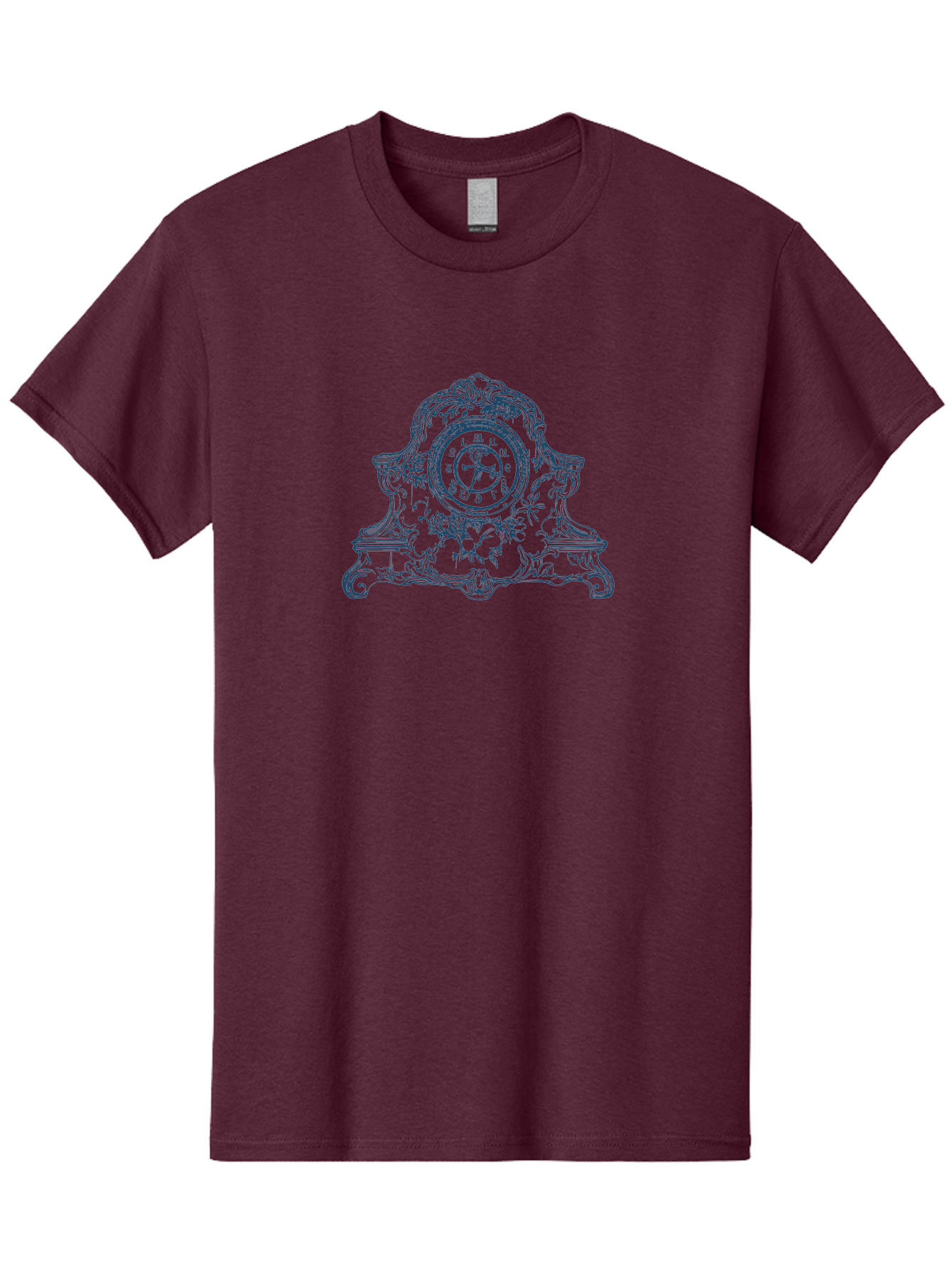 Antique Floral Clock Men'S Graphic Tee, 100% Cotton, Comfortable Casual Summer Wear, Machine Washable, Antique Clock Face, Roman Numerals, Ornate Details, Floral Patterns, Vintage Design, Classic Elegance, Timepiece, Traditional Decor, Aae108