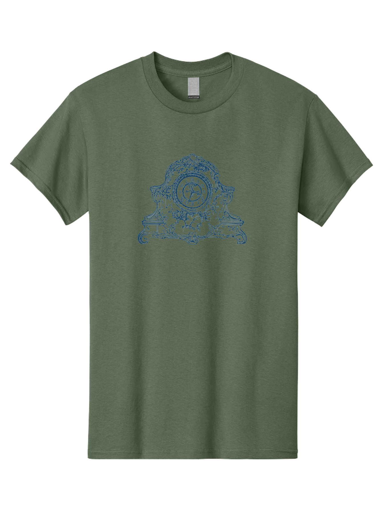 Antique Floral Clock Men'S Graphic Tee, 100% Cotton, Comfortable Casual Summer Wear, Machine Washable, Antique Clock Face, Roman Numerals, Ornate Details, Floral Patterns, Vintage Design, Classic Elegance, Timepiece, Traditional Decor, Aae108