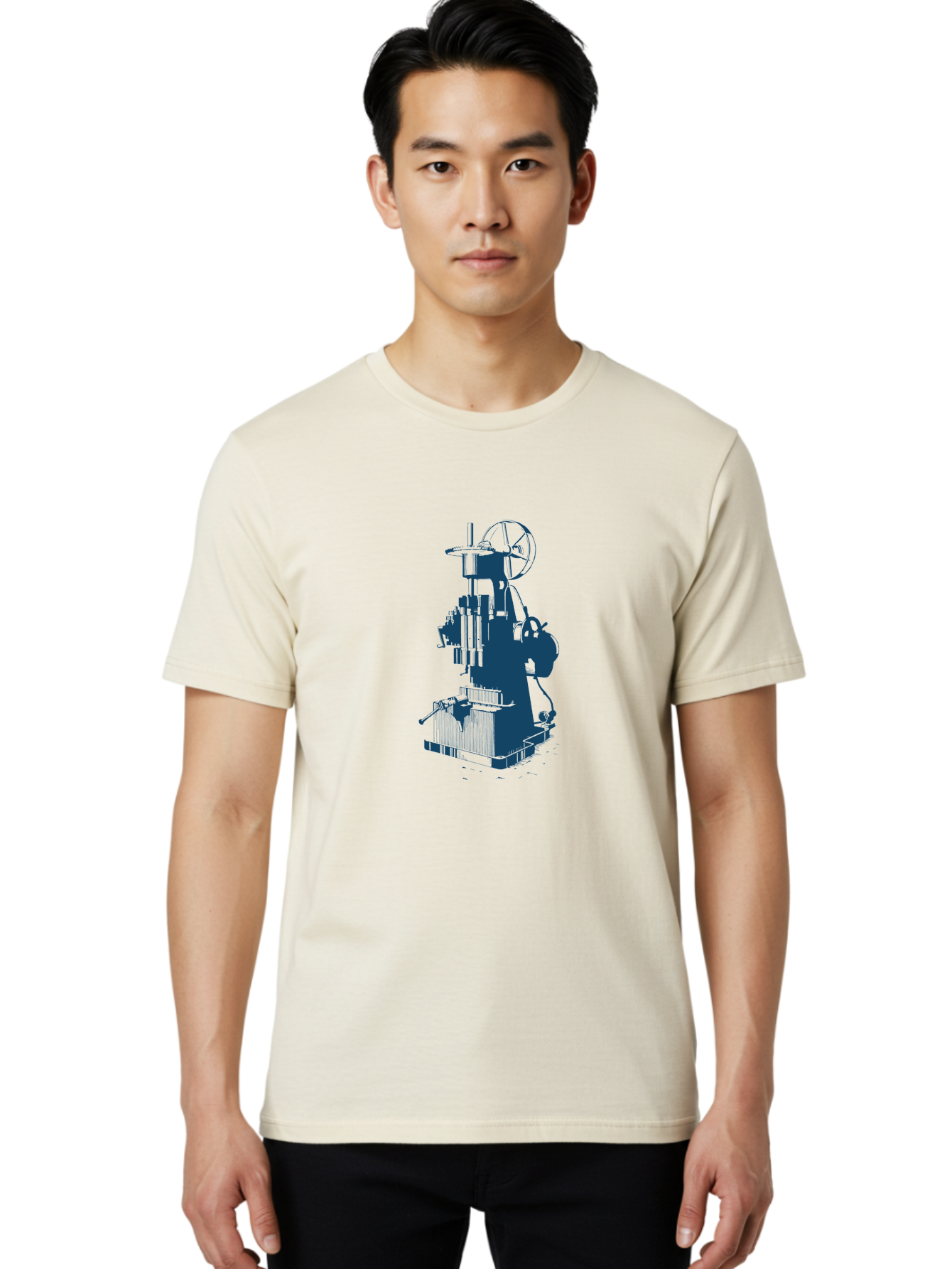 Antique Machine Art Men'S Graphic Tee, 100% Cotton, Comfortable Casual Summer Wear, Machine Washable, Industrial Machinery, Mechanical Equipment, Factory Machine, Manufacturing Technology, Industrial Production, Mechanical Parts, Aae109