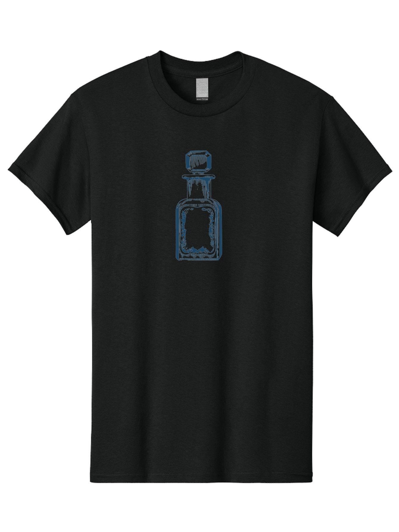 Antique Perfume Bottle Men'S Graphic Tee, 100% Cotton, Comfortable Casual Summer Wear, Machine Washable, Perfume Bottle Design, Fragrance Container, Luxury Skincare, Elegant Packaging, Vintage Style, Beauty Products, Sketch Artwork, Aae110