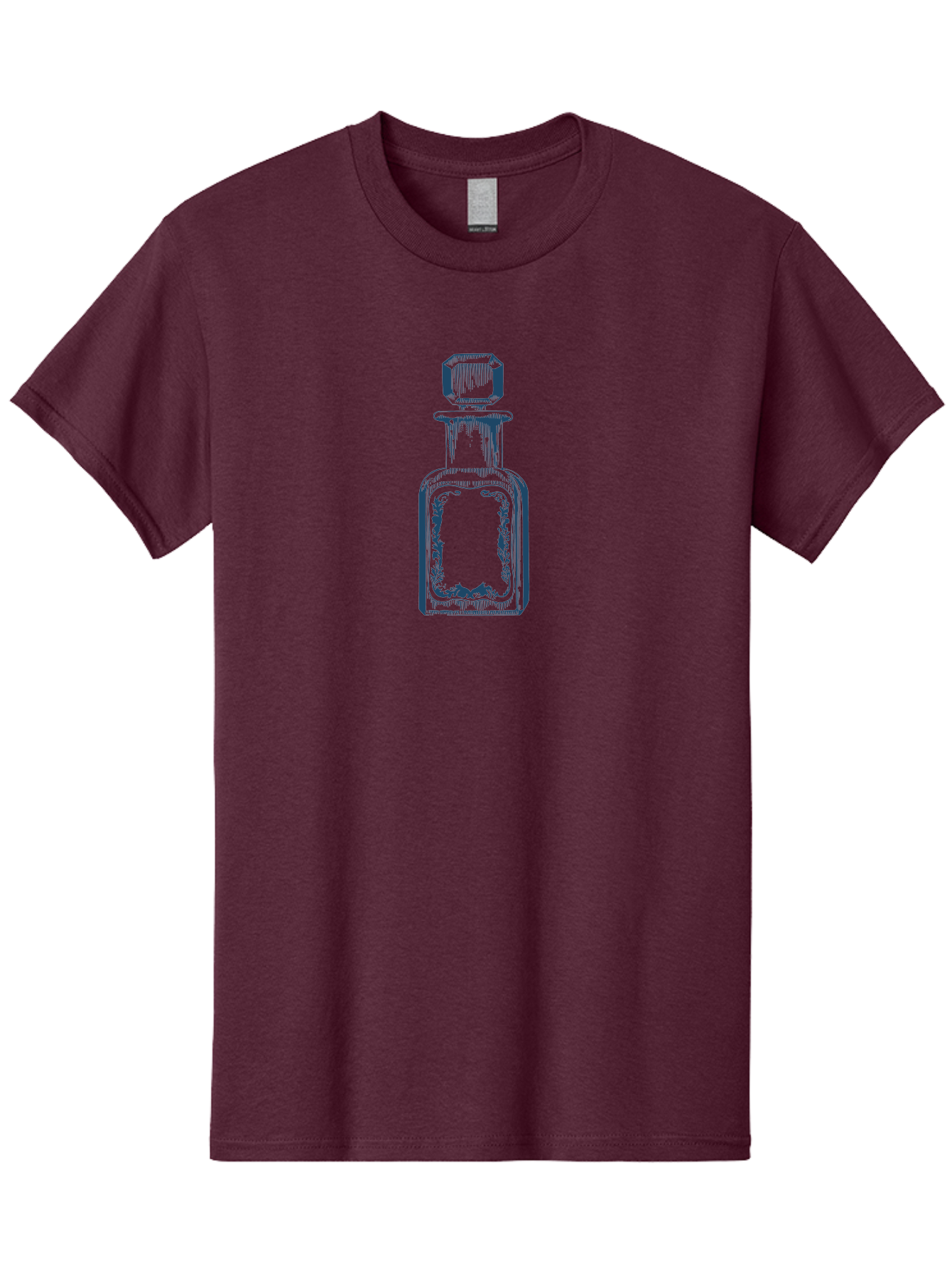 Antique Perfume Bottle Men'S Graphic Tee, 100% Cotton, Comfortable Casual Summer Wear, Machine Washable, Perfume Bottle Design, Fragrance Container, Luxury Skincare, Elegant Packaging, Vintage Style, Beauty Products, Sketch Artwork, Aae110