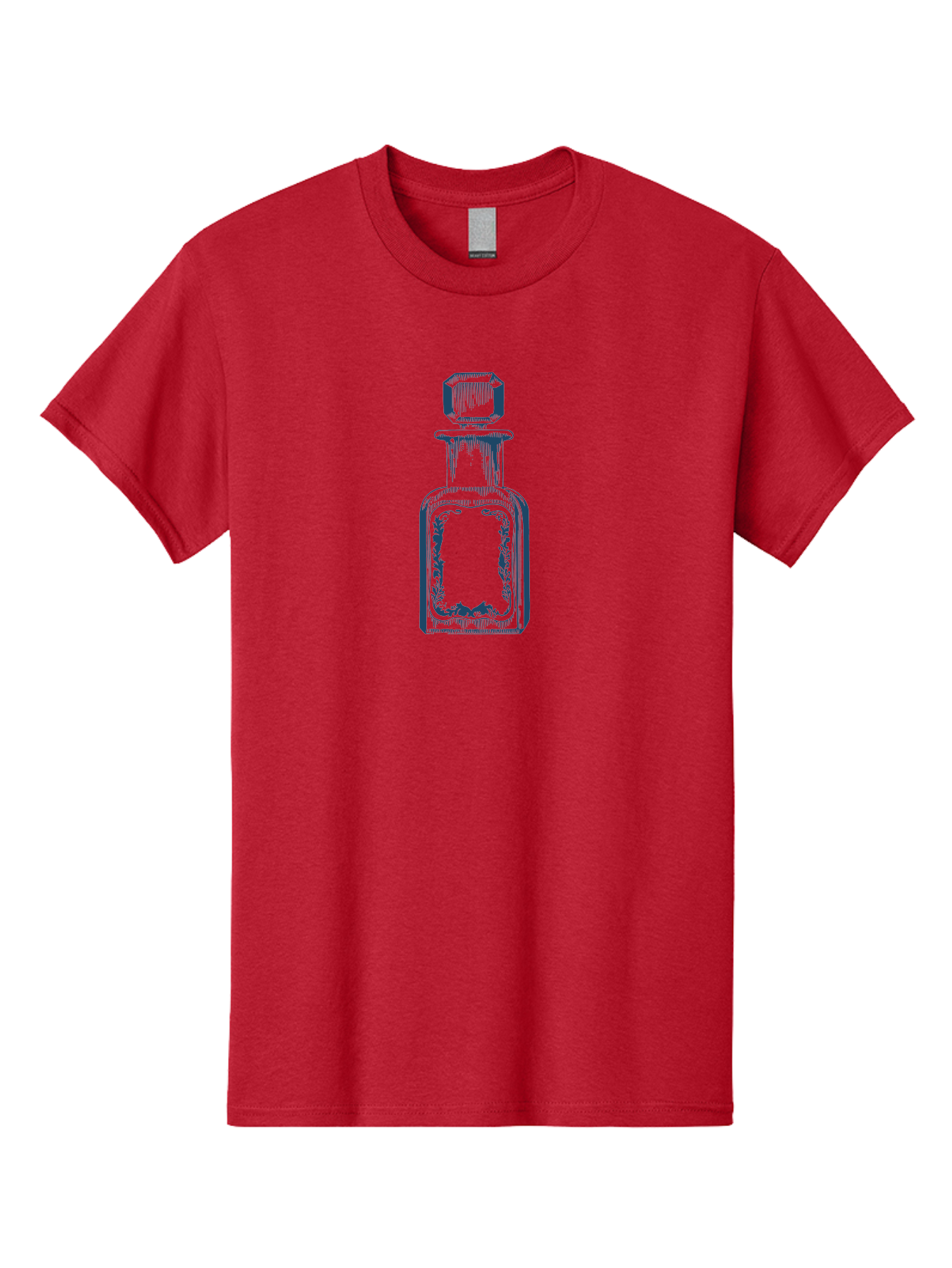 Antique Perfume Bottle Men'S Graphic Tee, 100% Cotton, Comfortable Casual Summer Wear, Machine Washable, Perfume Bottle Design, Fragrance Container, Luxury Skincare, Elegant Packaging, Vintage Style, Beauty Products, Sketch Artwork, Aae110