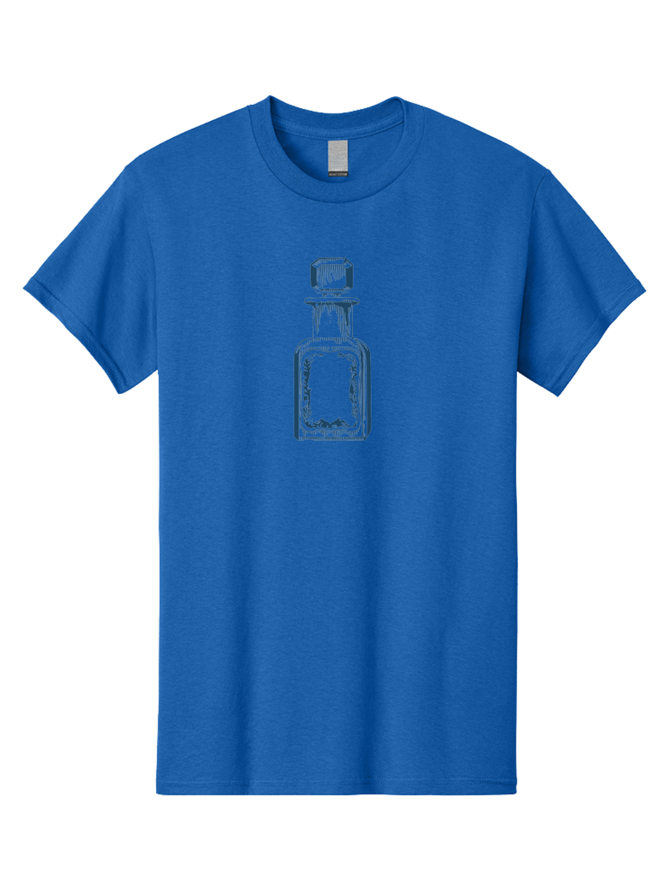 Antique Perfume Bottle Men'S Graphic Tee, 100% Cotton, Comfortable Casual Summer Wear, Machine Washable, Perfume Bottle Design, Fragrance Container, Luxury Skincare, Elegant Packaging, Vintage Style, Beauty Products, Sketch Artwork, Aae110