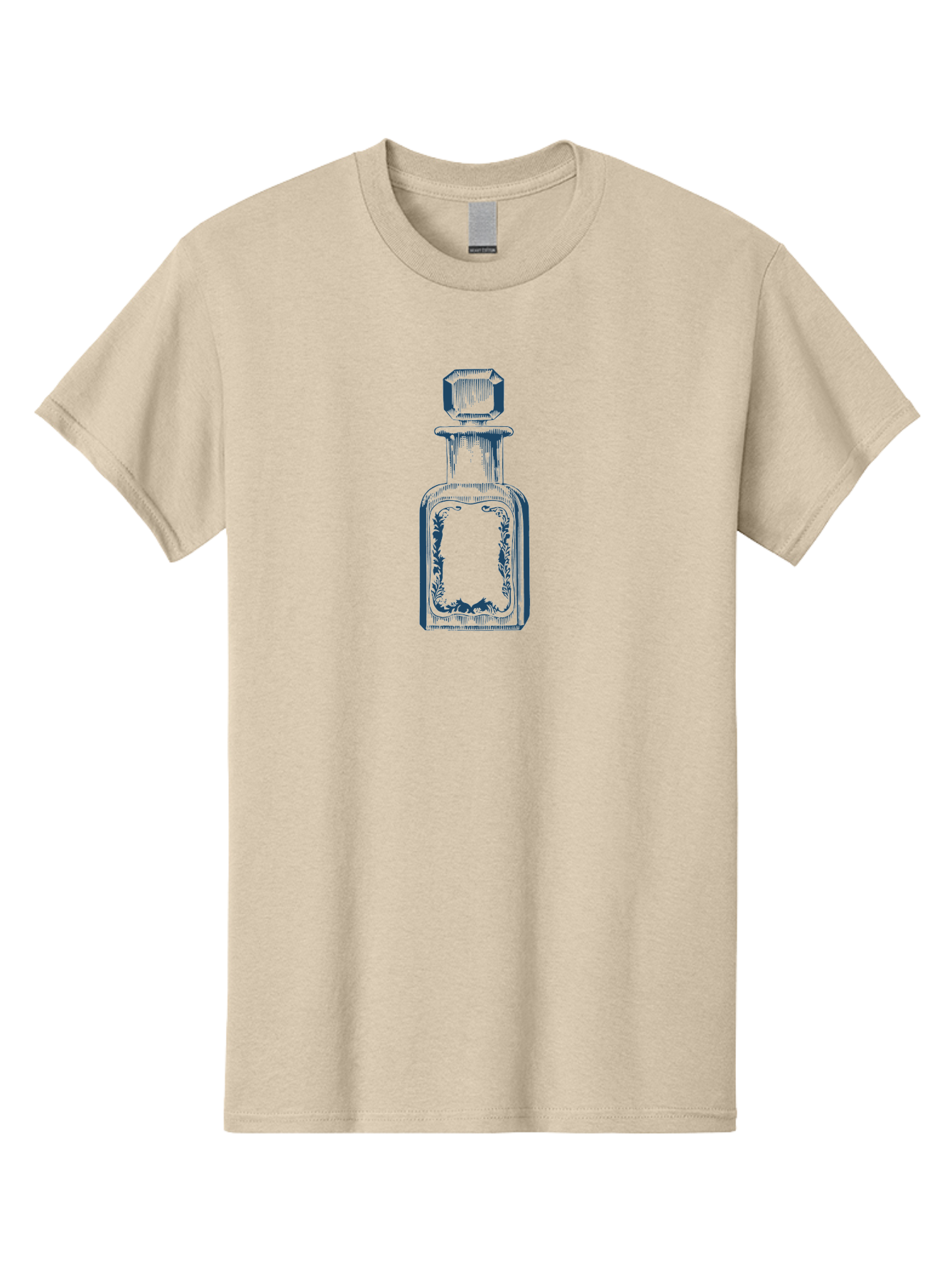 Antique Perfume Bottle Men'S Graphic Tee, 100% Cotton, Comfortable Casual Summer Wear, Machine Washable, Perfume Bottle Design, Fragrance Container, Luxury Skincare, Elegant Packaging, Vintage Style, Beauty Products, Sketch Artwork, Aae110