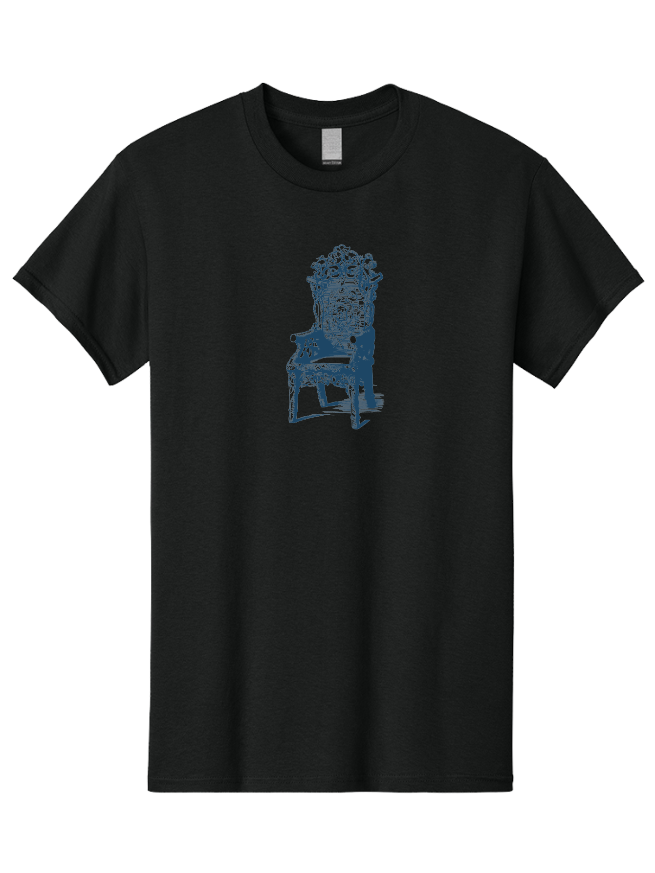 Antique Royal Chair Men'S Graphic Tee, 100% Cotton, Comfortable Casual Summer Wear, Machine Washable, Chair, Abstract Art, Surreal Design, Futuristic Furniture, Intricate Details, Complex Structure, Modern Illustration, Creative Concept Aae111