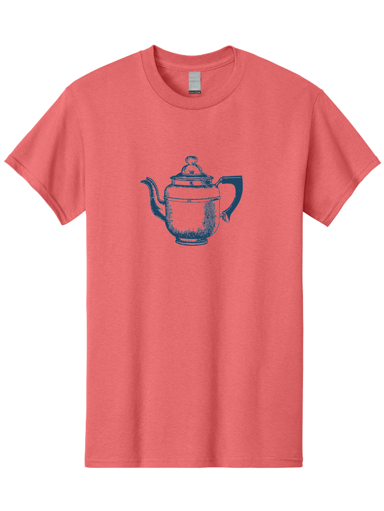 Antique Teapot Men'S Graphic Tee, 100% Cotton, Comfortable Casual Summer Wear, Machine Washable, Teapot With Lid, Antique Teapot, Tea Time, Vintage Teapot, Dark Blue Illustration, Classic Design, Traditional Tea, Ceramic Teapot, Retro Style Aae113