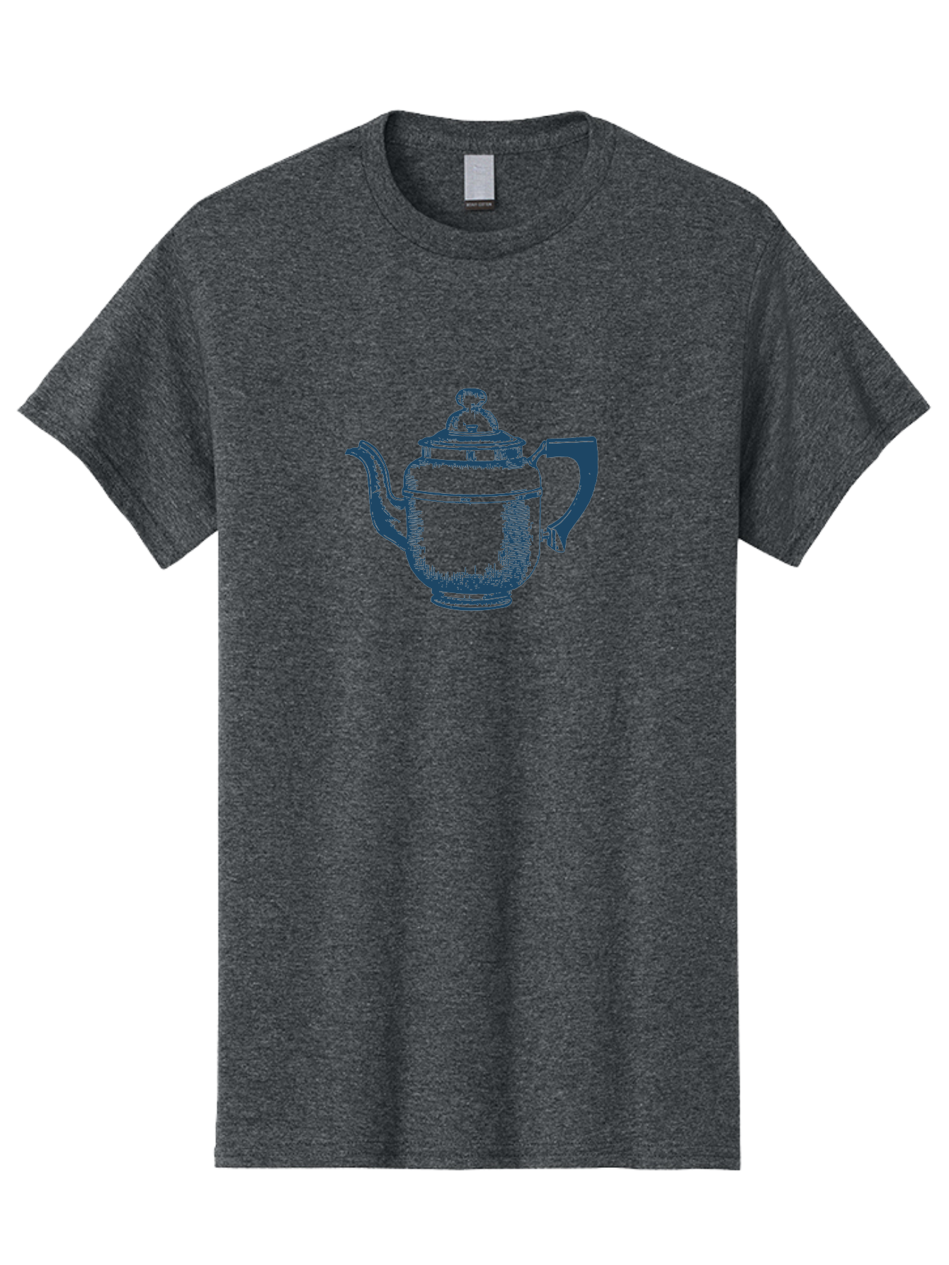 Antique Teapot Men'S Graphic Tee, 100% Cotton, Comfortable Casual Summer Wear, Machine Washable, Teapot With Lid, Antique Teapot, Tea Time, Vintage Teapot, Dark Blue Illustration, Classic Design, Traditional Tea, Ceramic Teapot, Retro Style Aae113