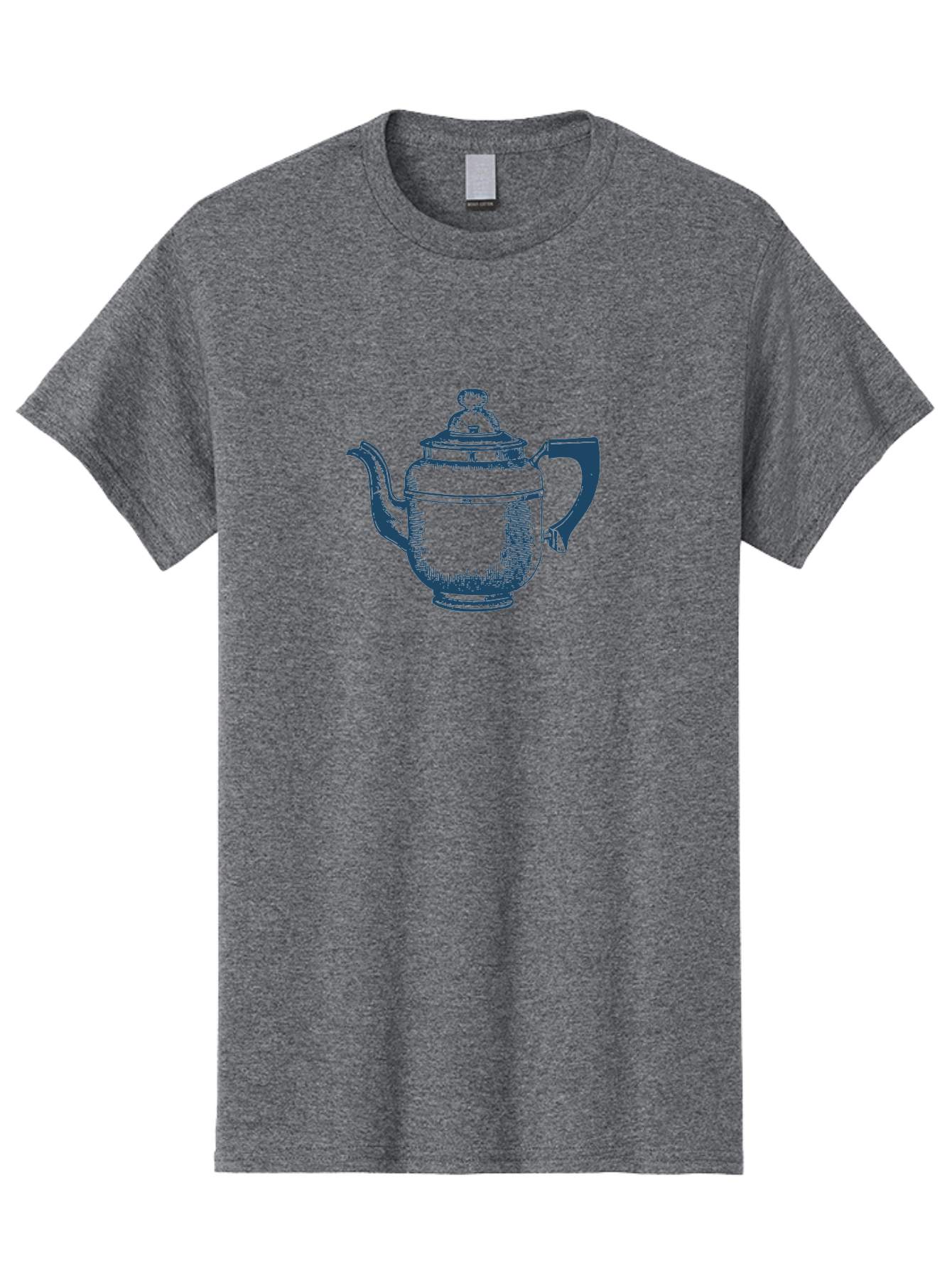 Antique Teapot Men'S Graphic Tee, 100% Cotton, Comfortable Casual Summer Wear, Machine Washable, Teapot With Lid, Antique Teapot, Tea Time, Vintage Teapot, Dark Blue Illustration, Classic Design, Traditional Tea, Ceramic Teapot, Retro Style Aae113