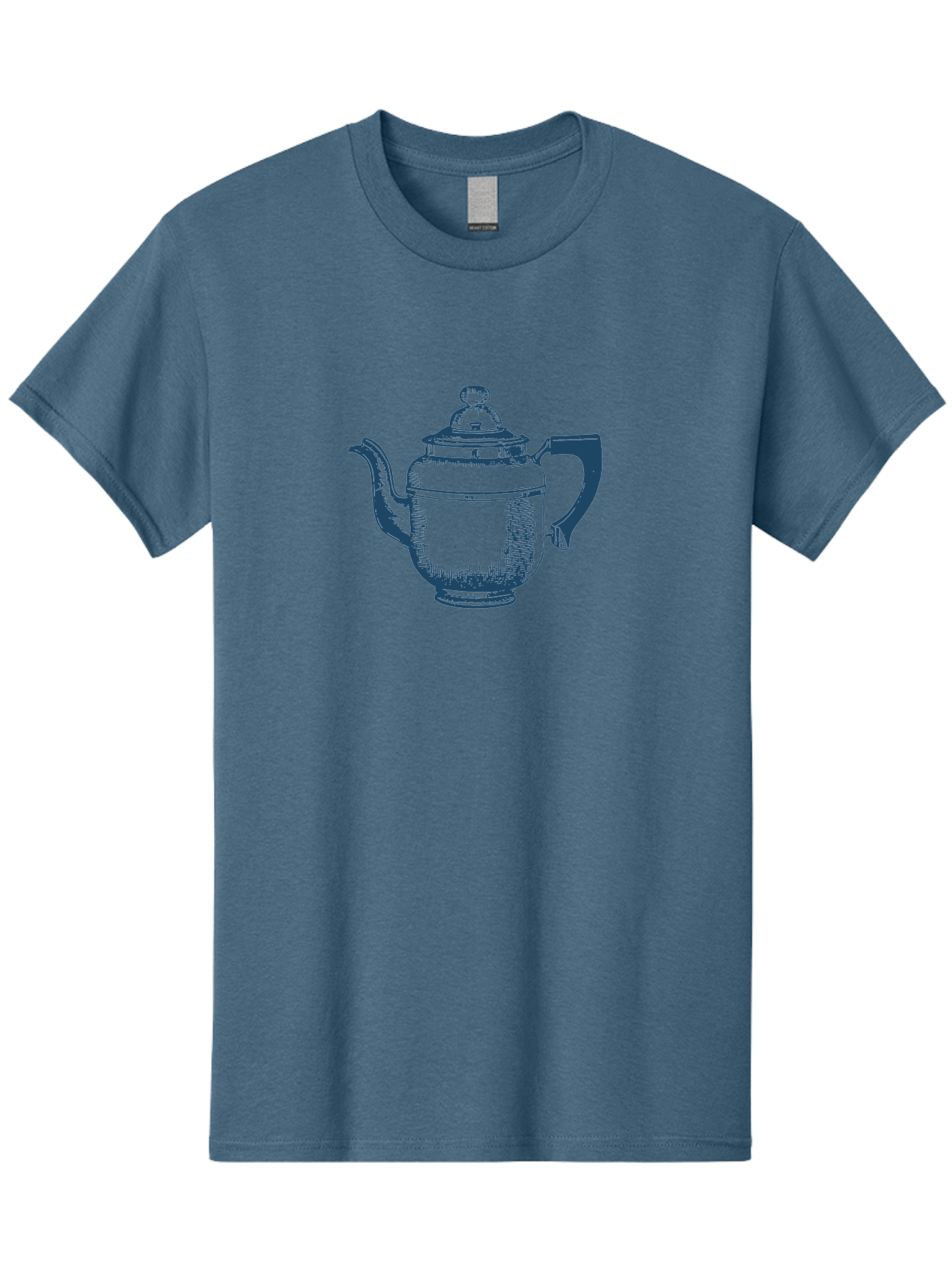 Antique Teapot Men'S Graphic Tee, 100% Cotton, Comfortable Casual Summer Wear, Machine Washable, Teapot With Lid, Antique Teapot, Tea Time, Vintage Teapot, Dark Blue Illustration, Classic Design, Traditional Tea, Ceramic Teapot, Retro Style Aae113