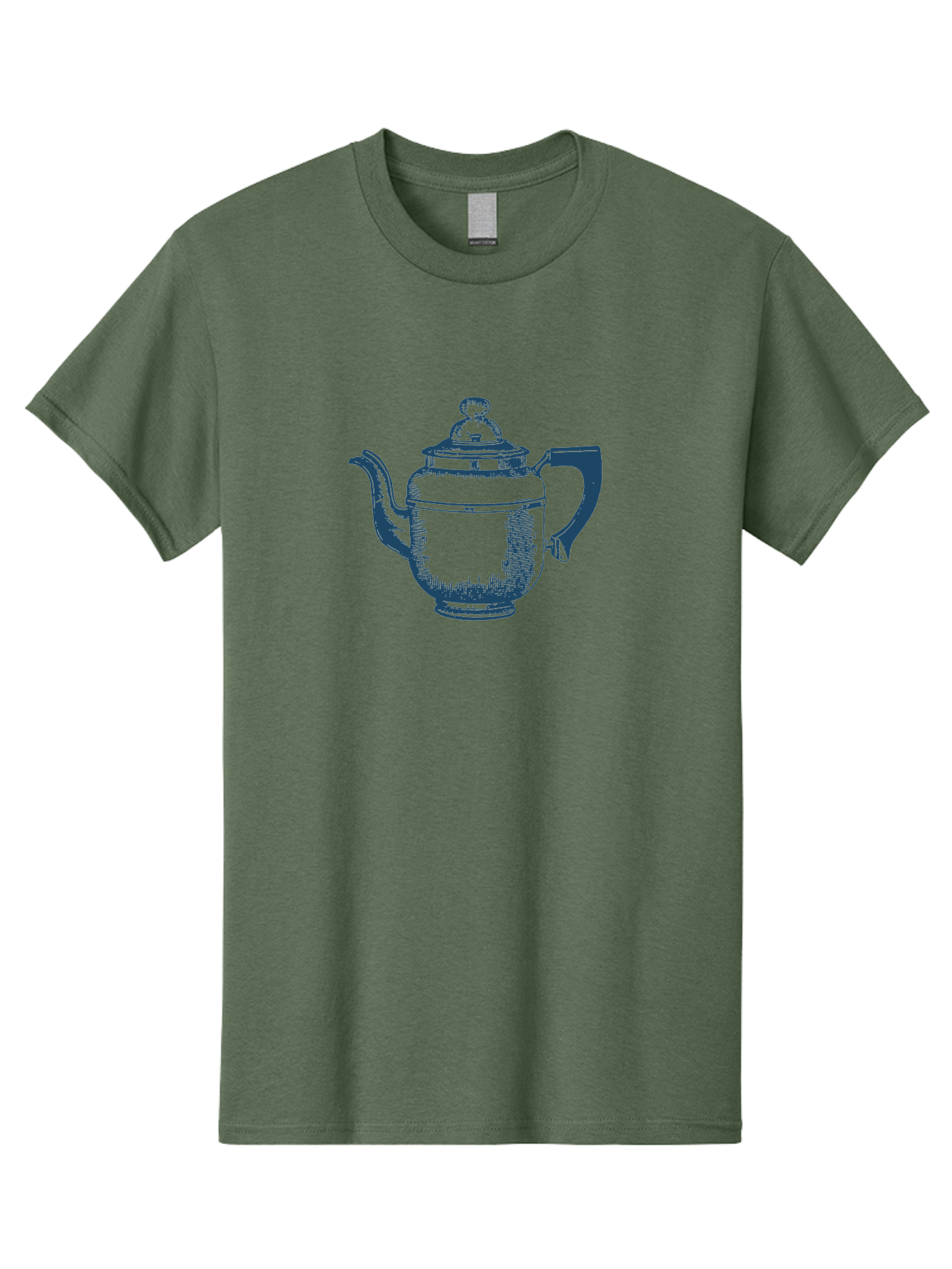 Antique Teapot Men'S Graphic Tee, 100% Cotton, Comfortable Casual Summer Wear, Machine Washable, Teapot With Lid, Antique Teapot, Tea Time, Vintage Teapot, Dark Blue Illustration, Classic Design, Traditional Tea, Ceramic Teapot, Retro Style Aae113