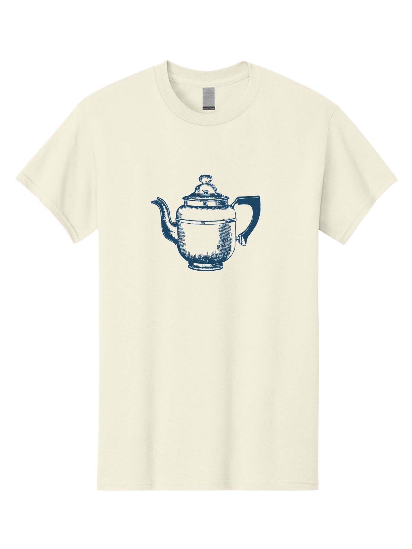 Antique Teapot Men'S Graphic Tee, 100% Cotton, Comfortable Casual Summer Wear, Machine Washable, Teapot With Lid, Antique Teapot, Tea Time, Vintage Teapot, Dark Blue Illustration, Classic Design, Traditional Tea, Ceramic Teapot, Retro Style Aae113