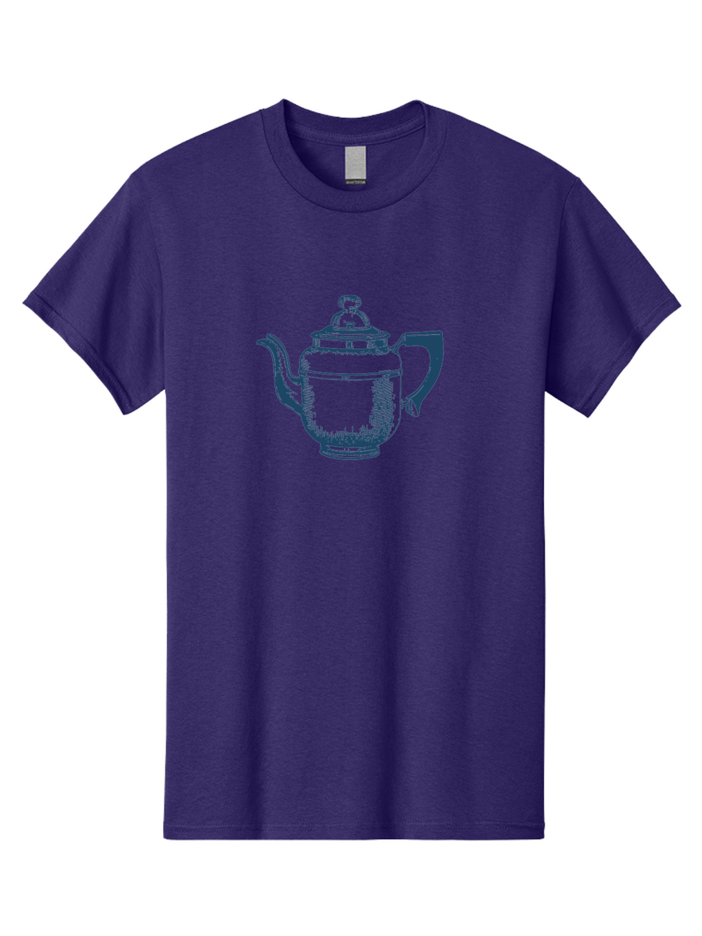 Antique Teapot Men'S Graphic Tee, 100% Cotton, Comfortable Casual Summer Wear, Machine Washable, Teapot With Lid, Antique Teapot, Tea Time, Vintage Teapot, Dark Blue Illustration, Classic Design, Traditional Tea, Ceramic Teapot, Retro Style Aae113