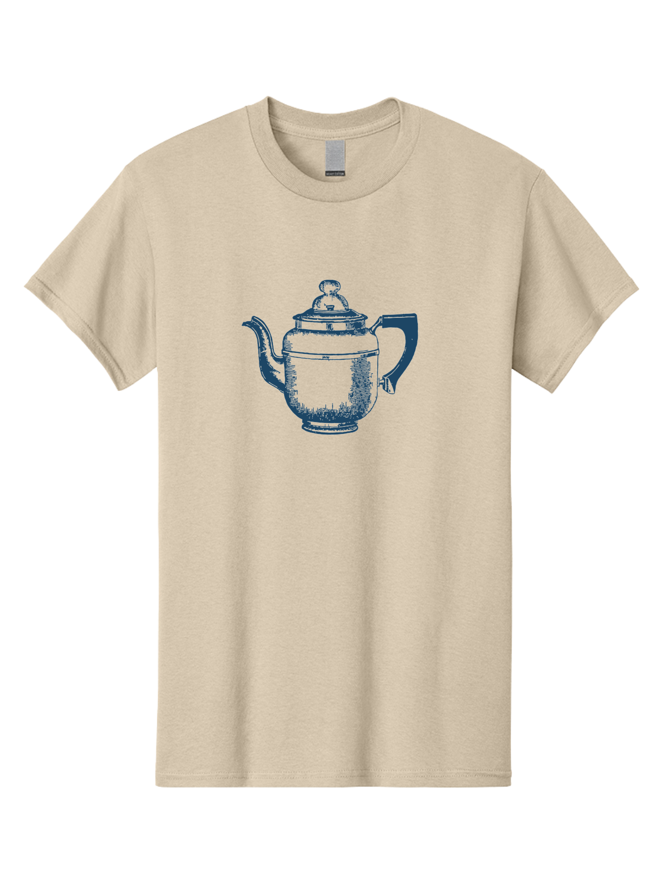 Antique Teapot Men'S Graphic Tee, 100% Cotton, Comfortable Casual Summer Wear, Machine Washable, Teapot With Lid, Antique Teapot, Tea Time, Vintage Teapot, Dark Blue Illustration, Classic Design, Traditional Tea, Ceramic Teapot, Retro Style Aae113