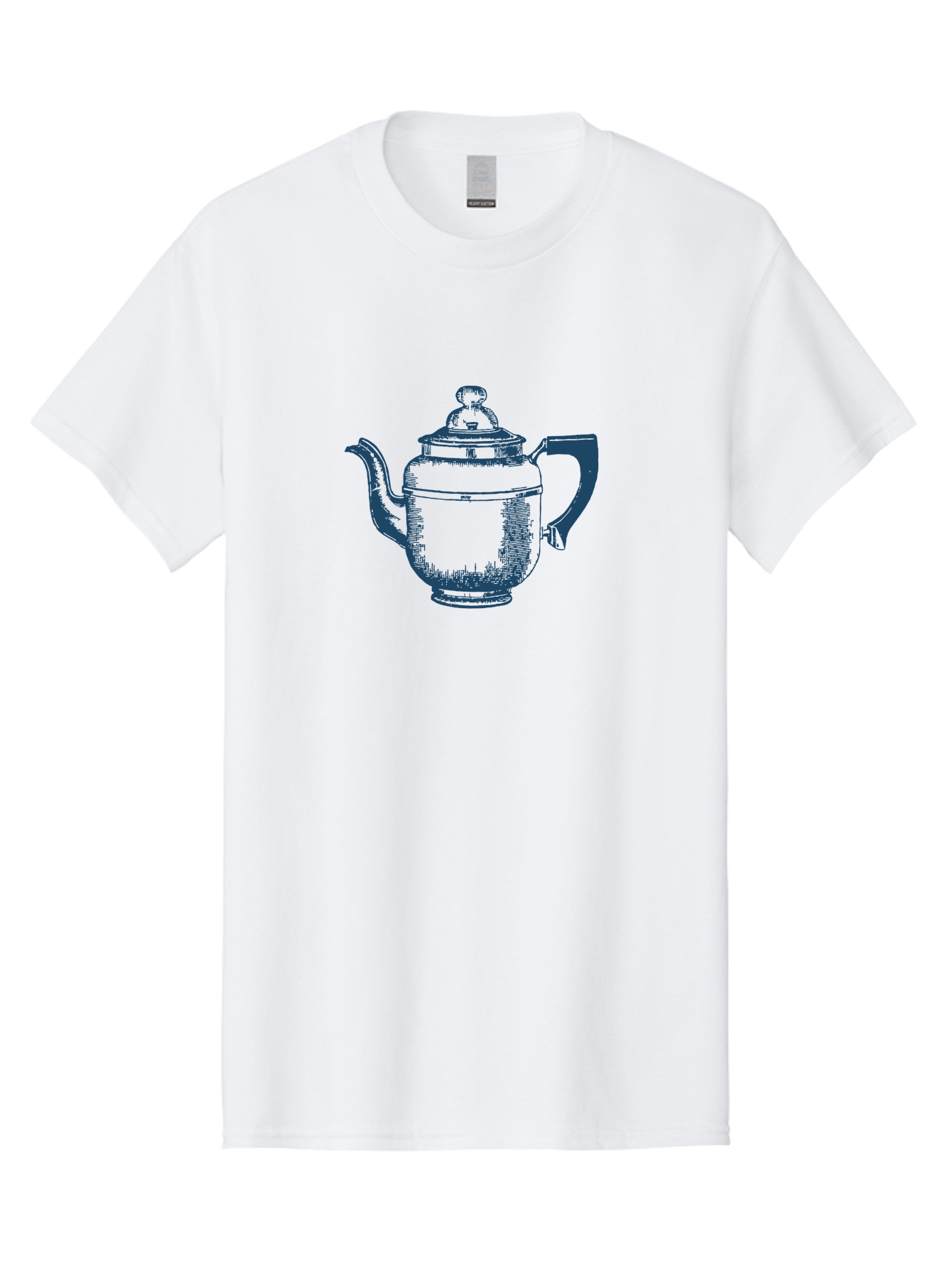 Antique Teapot Men'S Graphic Tee, 100% Cotton, Comfortable Casual Summer Wear, Machine Washable, Teapot With Lid, Antique Teapot, Tea Time, Vintage Teapot, Dark Blue Illustration, Classic Design, Traditional Tea, Ceramic Teapot, Retro Style Aae113