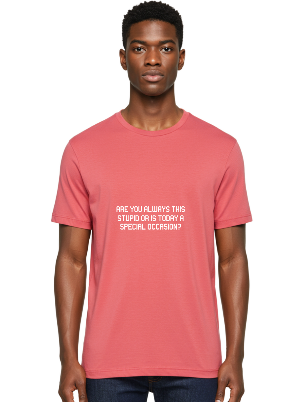 Are You Always This Stupid Men'S Graphic Tee, 100% Cotton, Comfortable Casual Summer Wear, Machine Washable, Sarcastic Quote, Funny Saying, Humorous Phrase, Witty Remark, Clever Insult, Aae117