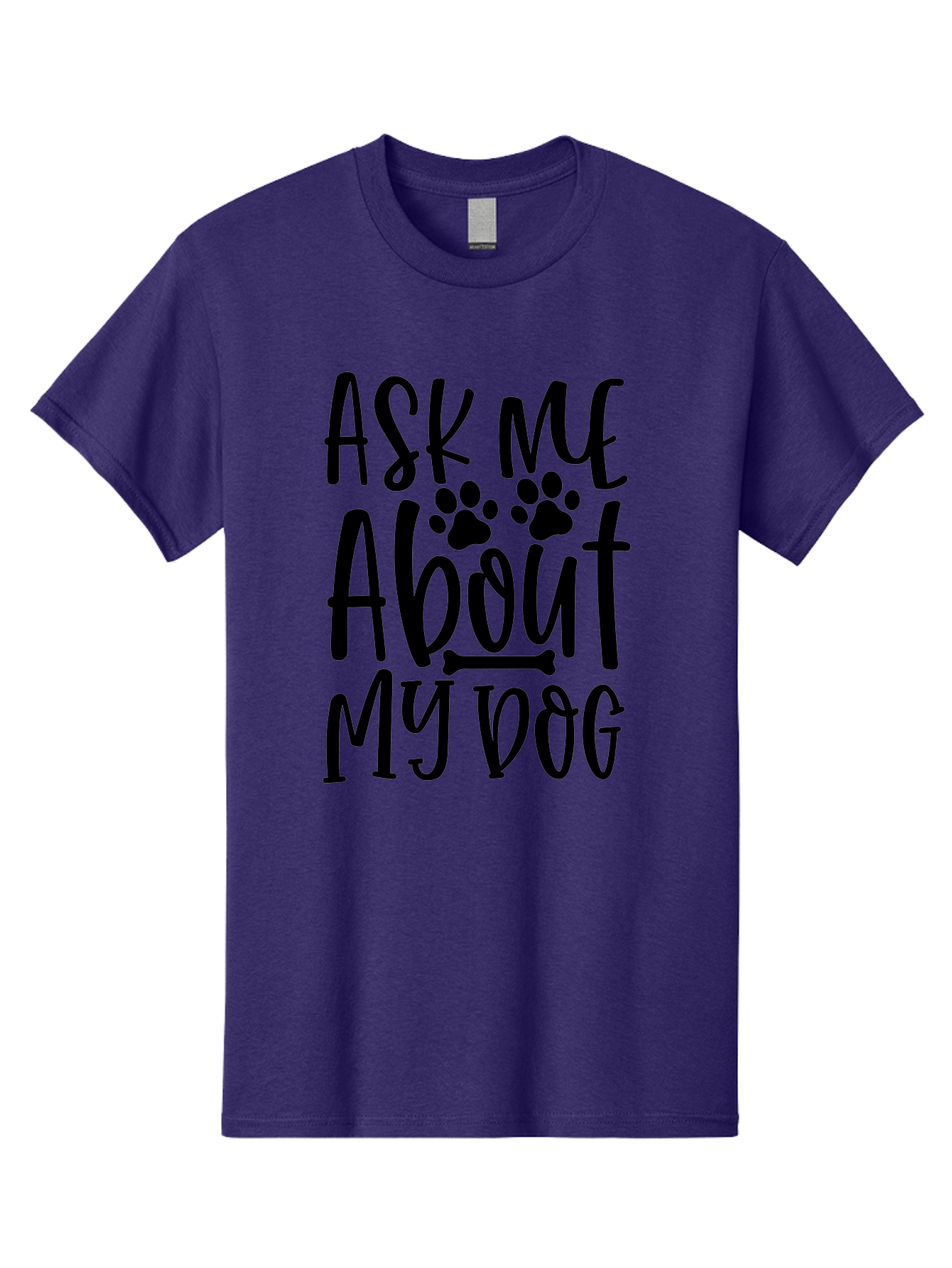Ask Me About My Dog Men'S Graphic Tee, 100% Cotton, Comfortable Casual Summer Wear, Machine Washable, Dog Lover, Dog Owner, Pet Parent, Dog Enthusiast, Animal Love, Dog Quotes, Dog Sayings, Paw Print, Dog Bone Aae120