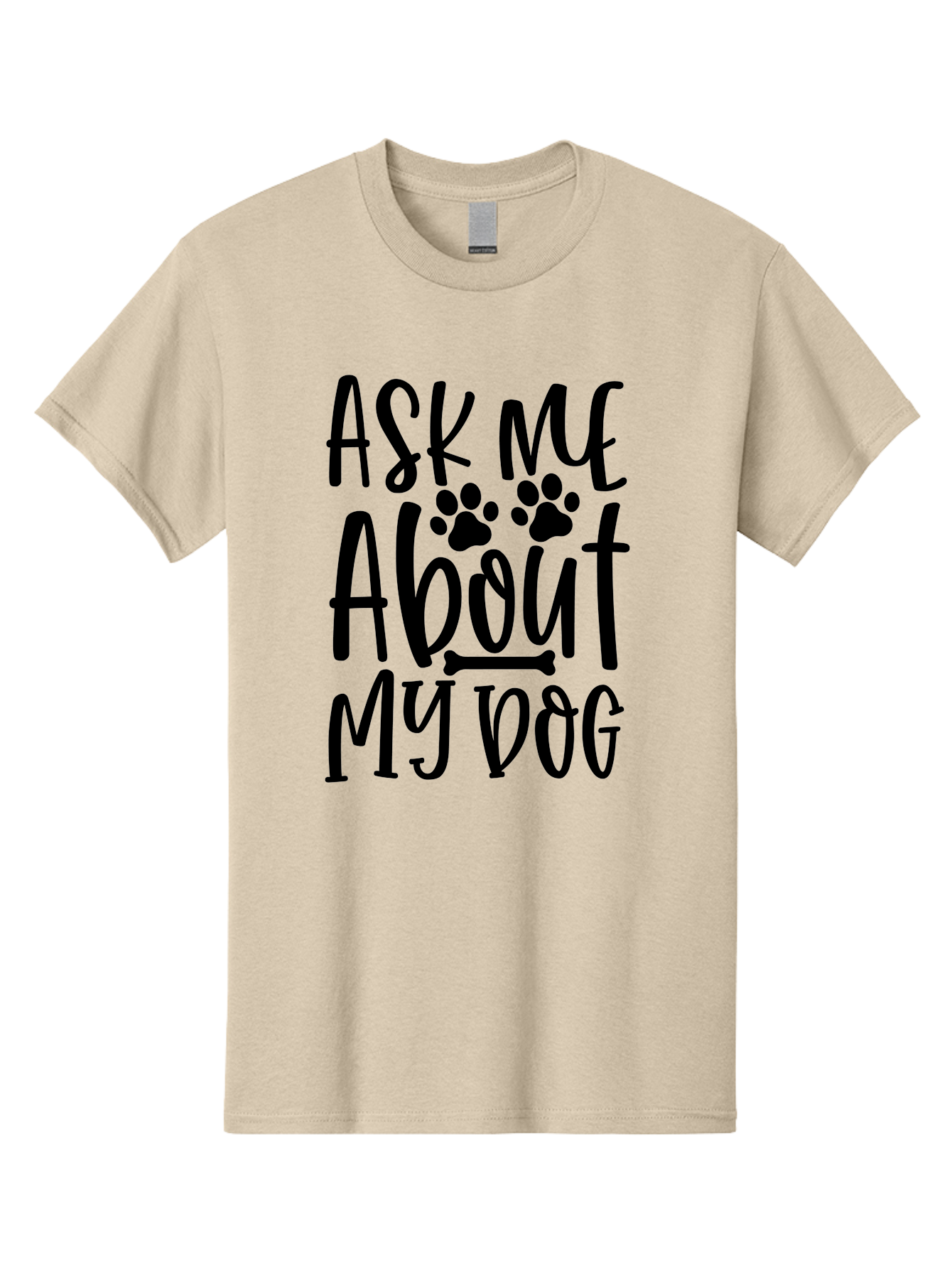 Ask Me About My Dog Men'S Graphic Tee, 100% Cotton, Comfortable Casual Summer Wear, Machine Washable, Dog Lover, Dog Owner, Pet Parent, Dog Enthusiast, Animal Love, Dog Quotes, Dog Sayings, Paw Print, Dog Bone Aae120