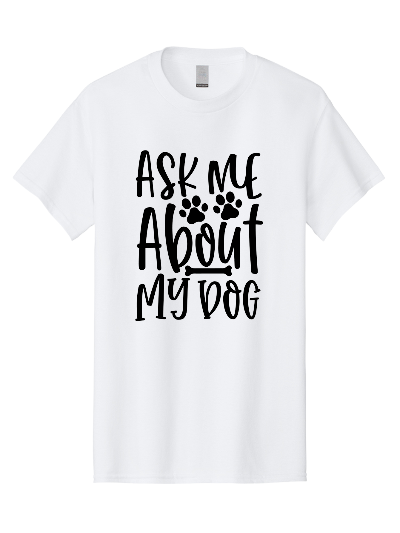 Ask Me About My Dog Men'S Graphic Tee, 100% Cotton, Comfortable Casual Summer Wear, Machine Washable, Dog Lover, Dog Owner, Pet Parent, Dog Enthusiast, Animal Love, Dog Quotes, Dog Sayings, Paw Print, Dog Bone Aae120