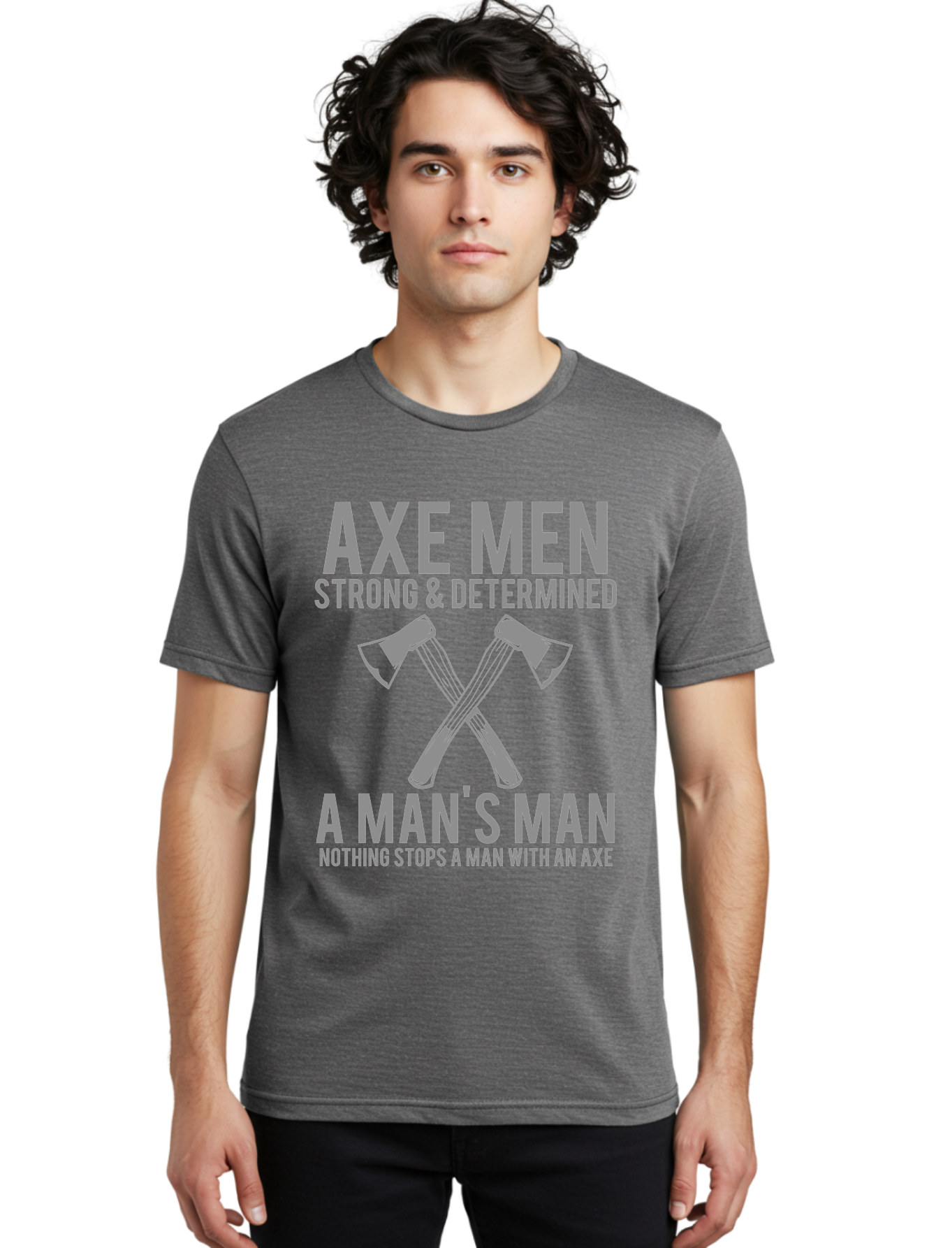 Axe Man Men'S Graphic Tee, 100% Cotton, Comfortable Casual Summer Wear, Machine Washable, Axe Men, Strong And Determined, Crossed Axes, Man'S Man, Nothing Stops A Man With An Axe, Lumberjack Culture, Woodsman Pride Aae121
