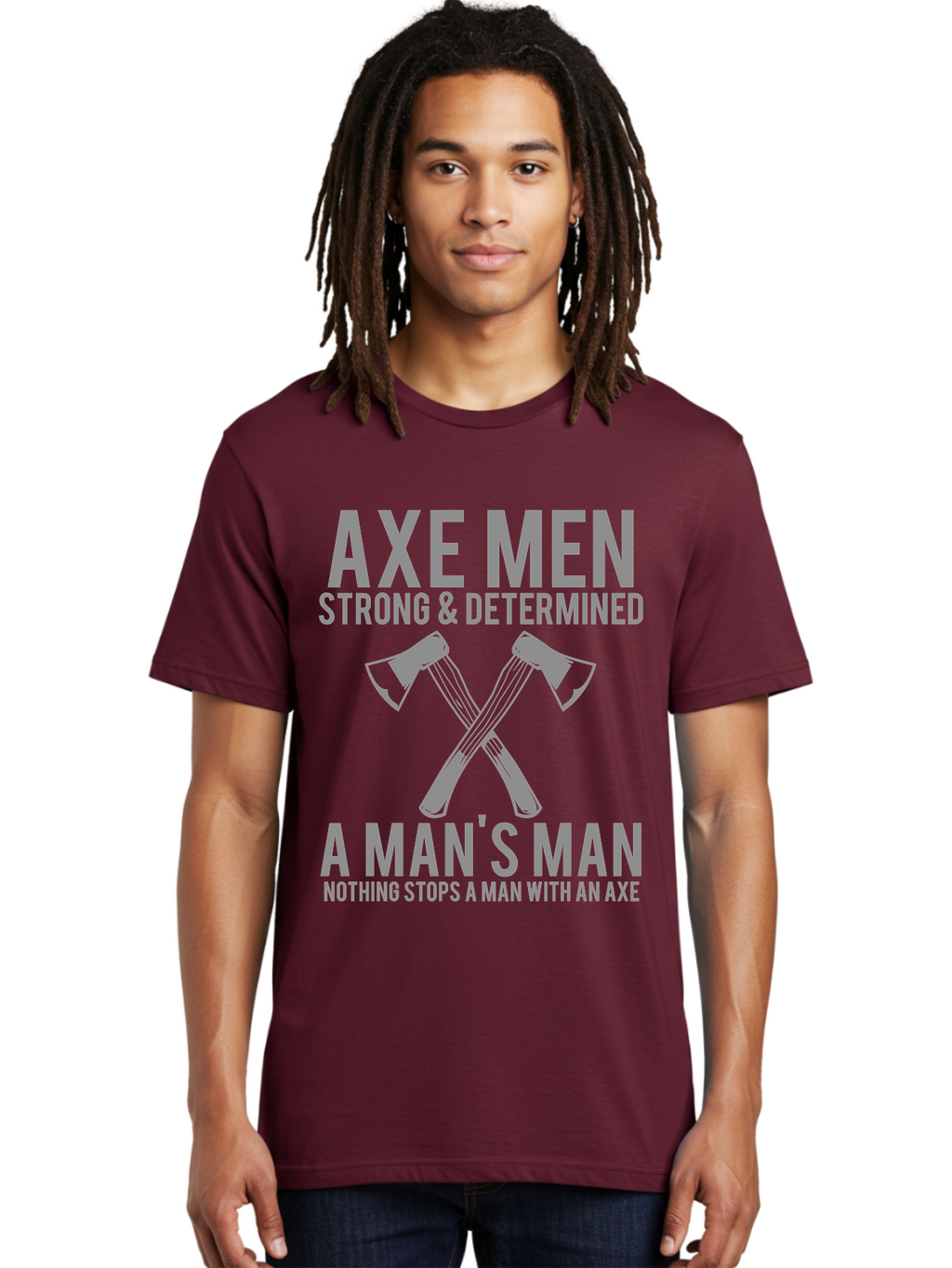 Axe Man Men'S Graphic Tee, 100% Cotton, Comfortable Casual Summer Wear, Machine Washable, Axe Men, Strong And Determined, Crossed Axes, Man'S Man, Nothing Stops A Man With An Axe, Lumberjack Culture, Woodsman Pride Aae121