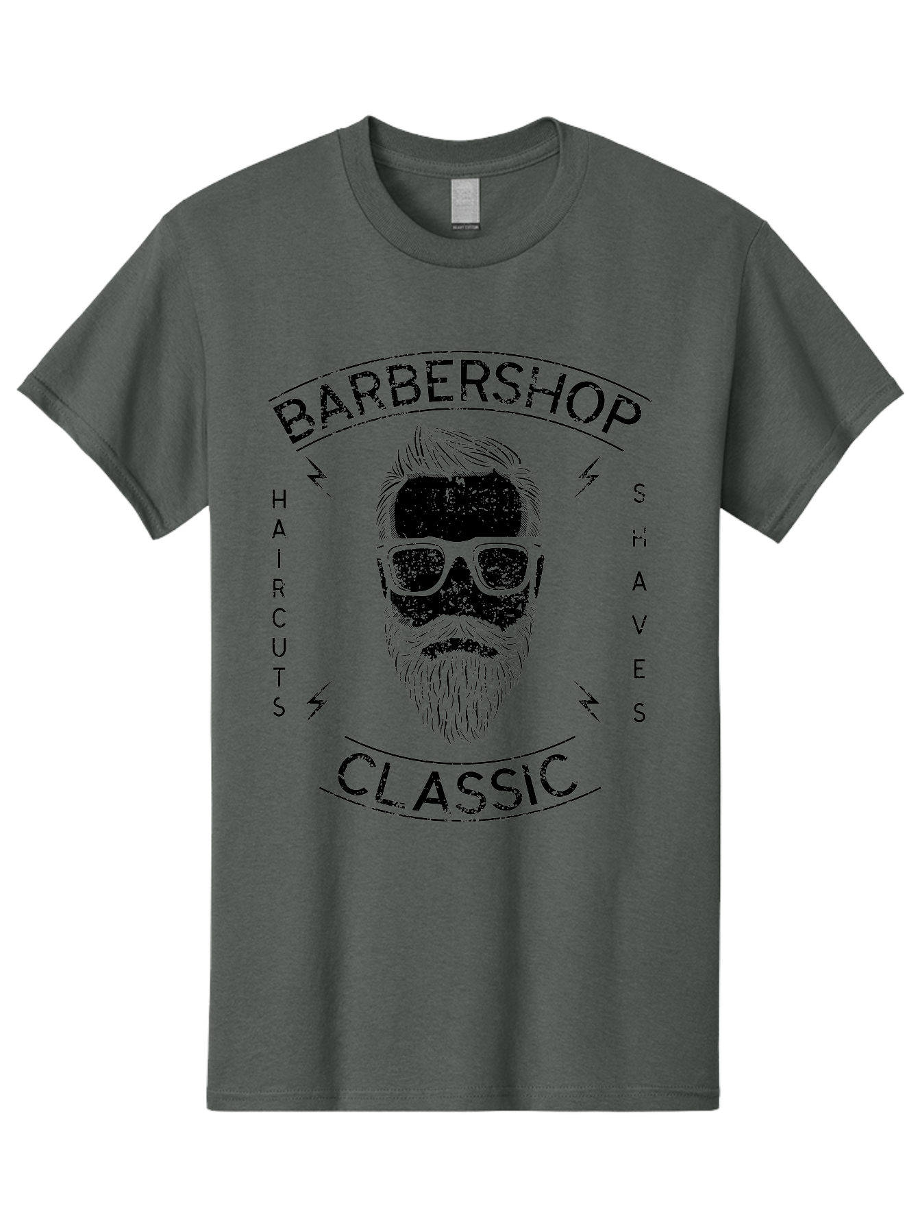 Barber Shop Classic Men'S Graphic Tee, 100% Cotton, Comfortable Casual Summer Wear, Machine Washable, Barber Shop, Classic Style, Men'S Grooming, Haircuts, Shaves, Beards, Sunglasses, Retro Aesthetic, Fashionable Hair, Stylish Beards Aae123