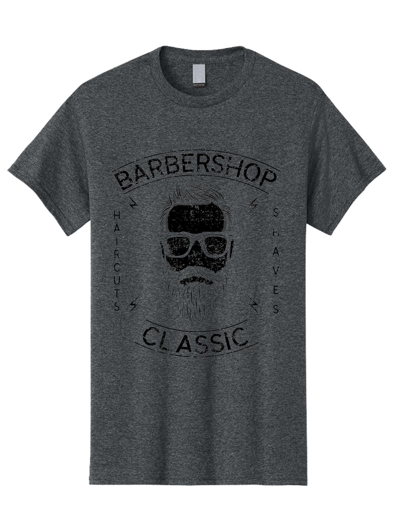 Barber Shop Classic Men'S Graphic Tee, 100% Cotton, Comfortable Casual Summer Wear, Machine Washable, Barber Shop, Classic Style, Men'S Grooming, Haircuts, Shaves, Beards, Sunglasses, Retro Aesthetic, Fashionable Hair, Stylish Beards Aae123