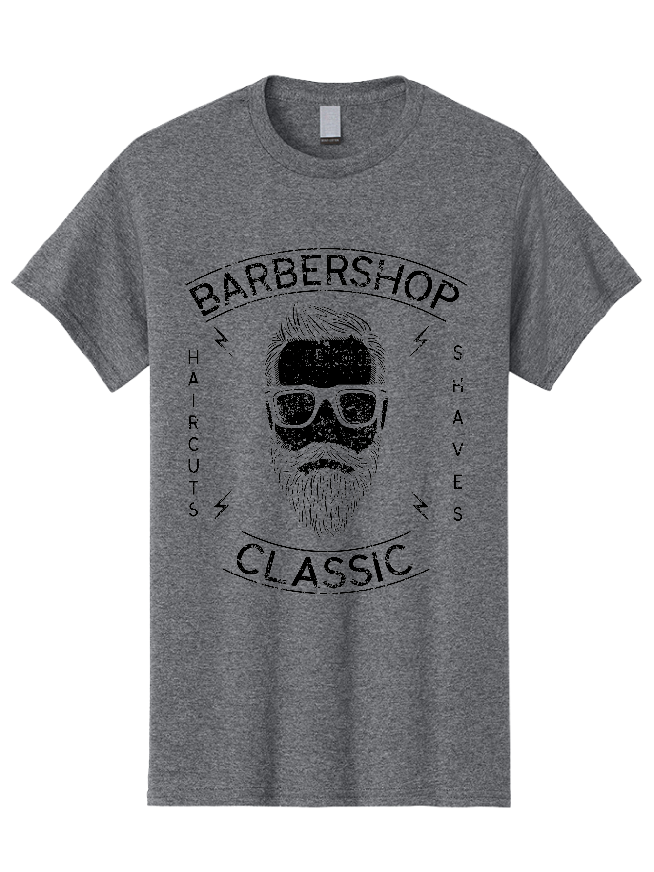 Barber Shop Classic Men'S Graphic Tee, 100% Cotton, Comfortable Casual Summer Wear, Machine Washable, Barber Shop, Classic Style, Men'S Grooming, Haircuts, Shaves, Beards, Sunglasses, Retro Aesthetic, Fashionable Hair, Stylish Beards Aae123