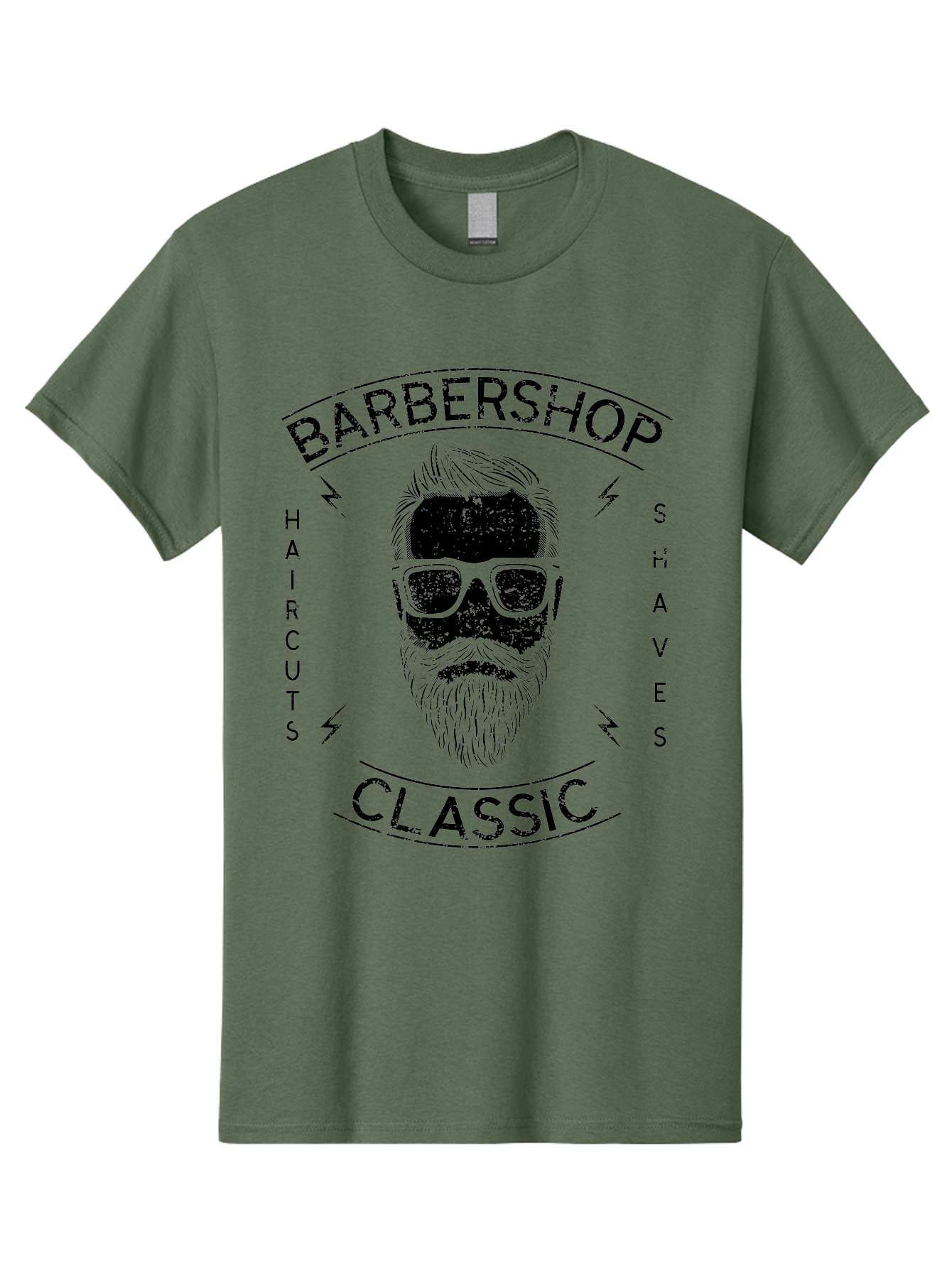 Barber Shop Classic Men'S Graphic Tee, 100% Cotton, Comfortable Casual Summer Wear, Machine Washable, Barber Shop, Classic Style, Men'S Grooming, Haircuts, Shaves, Beards, Sunglasses, Retro Aesthetic, Fashionable Hair, Stylish Beards Aae123