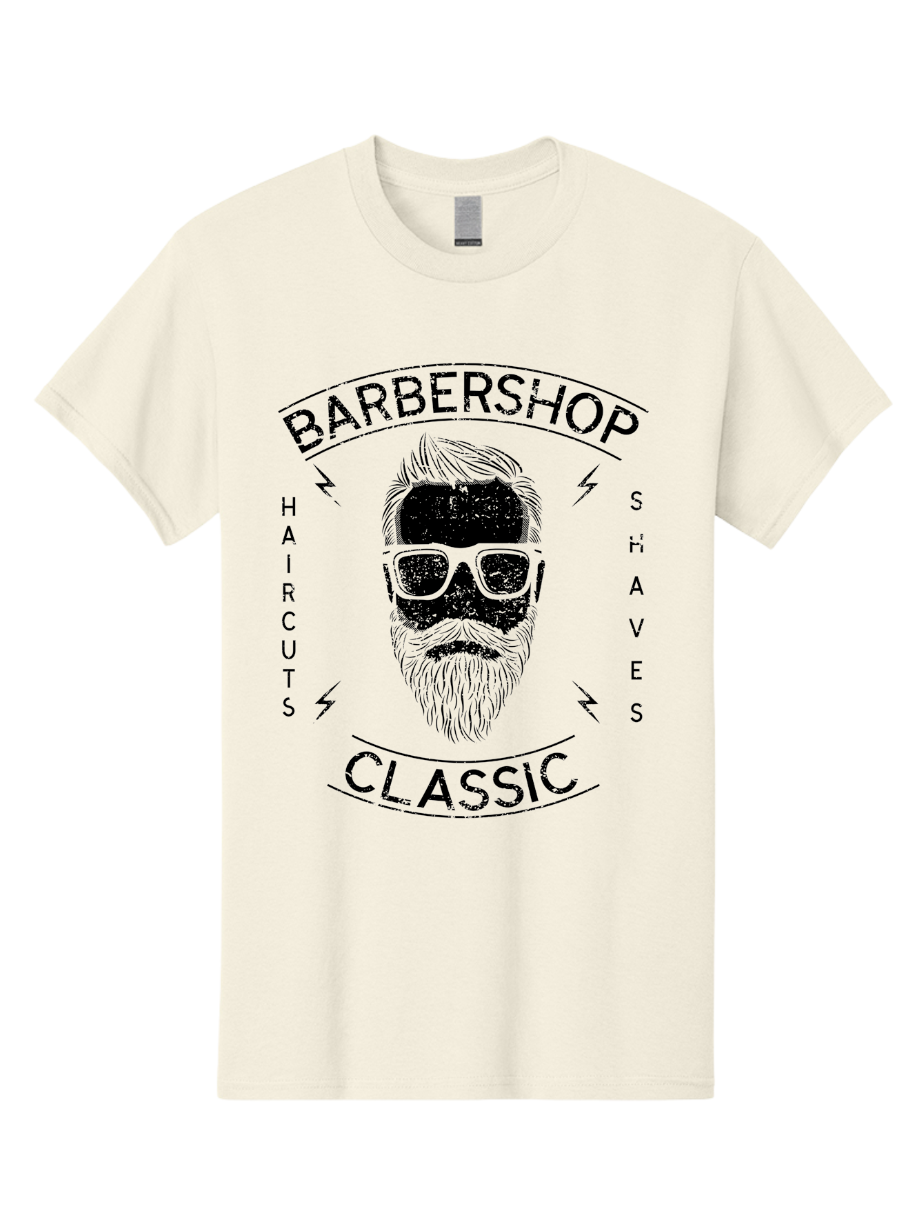 Barber Shop Classic Men'S Graphic Tee, 100% Cotton, Comfortable Casual Summer Wear, Machine Washable, Barber Shop, Classic Style, Men'S Grooming, Haircuts, Shaves, Beards, Sunglasses, Retro Aesthetic, Fashionable Hair, Stylish Beards Aae123