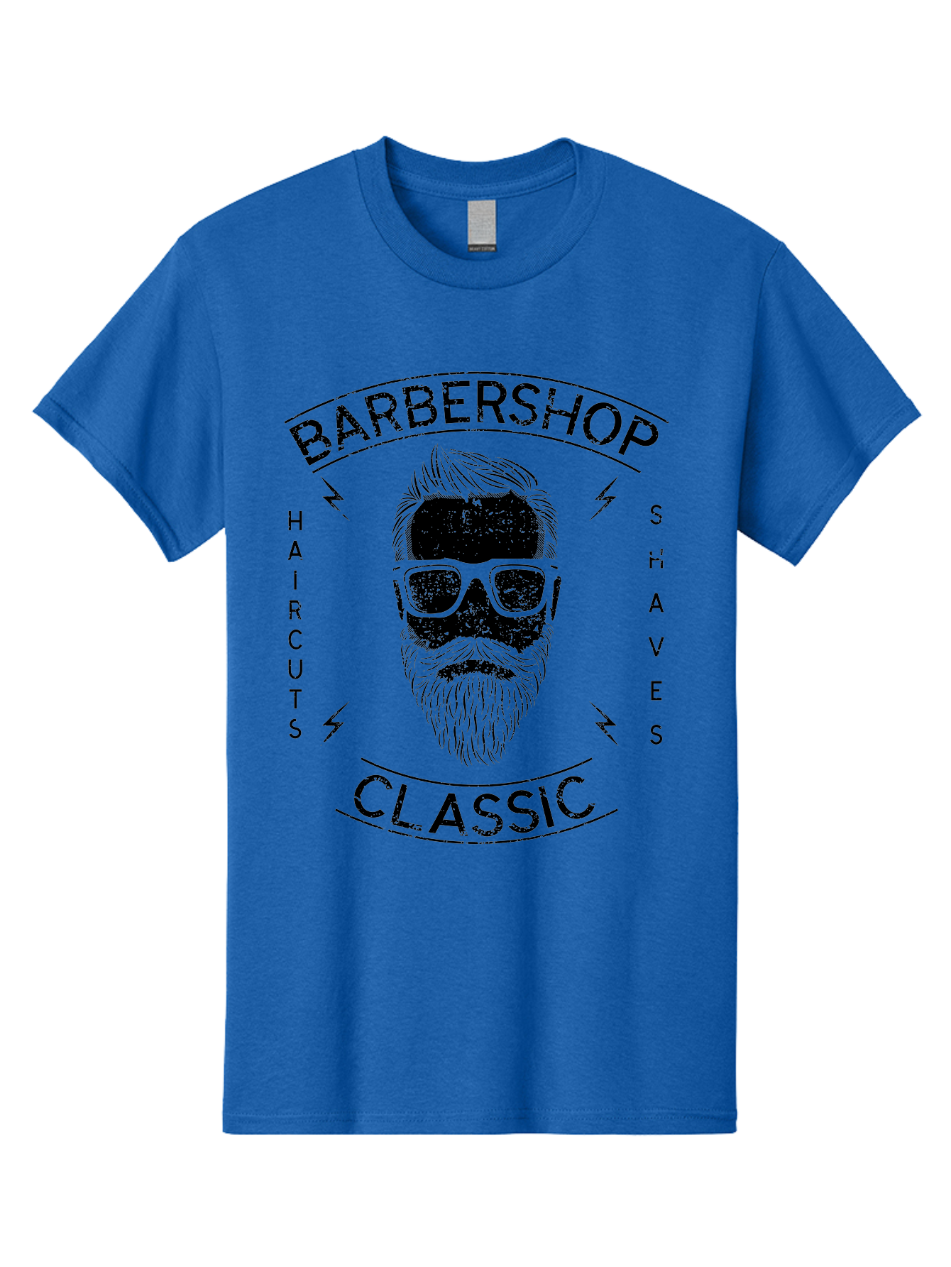 Barber Shop Classic Men'S Graphic Tee, 100% Cotton, Comfortable Casual Summer Wear, Machine Washable, Barber Shop, Classic Style, Men'S Grooming, Haircuts, Shaves, Beards, Sunglasses, Retro Aesthetic, Fashionable Hair, Stylish Beards Aae123