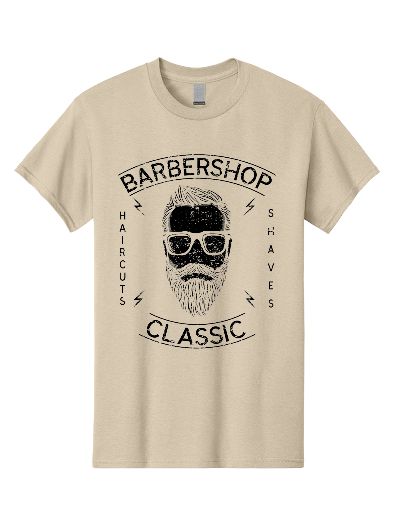 Barber Shop Classic Men'S Graphic Tee, 100% Cotton, Comfortable Casual Summer Wear, Machine Washable, Barber Shop, Classic Style, Men'S Grooming, Haircuts, Shaves, Beards, Sunglasses, Retro Aesthetic, Fashionable Hair, Stylish Beards Aae123