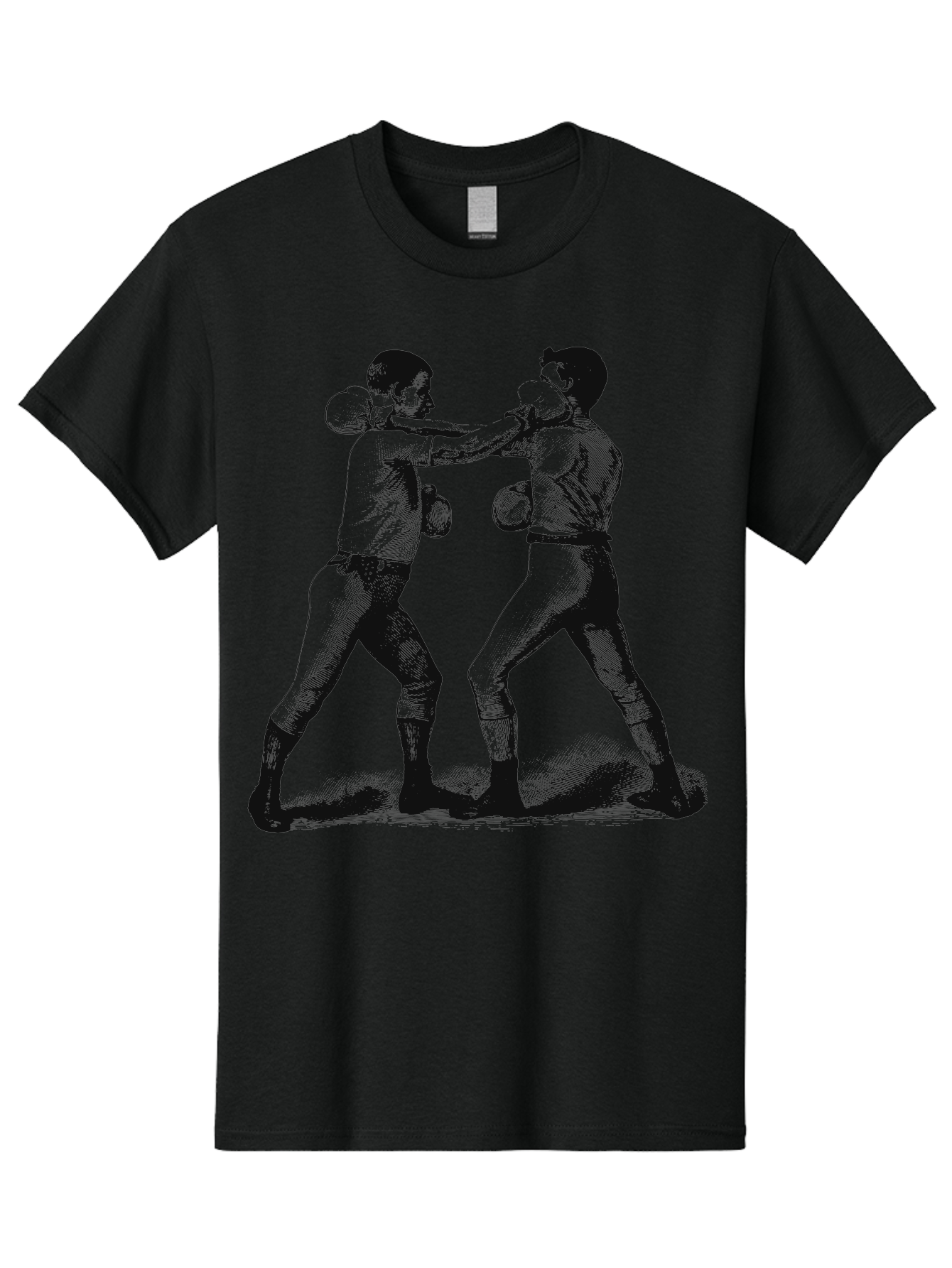 Bareknock Men'S Graphic Tee, 100% Cotton, Comfortable Casual Summer Wear, Machine Washable, Two Boxers Fighting, Boxing Gloves, Pugilistic Stance, Vintage Illustration, Boxing Techniques, Combat Sports, Martial Arts, Athletic Competition, Aae124