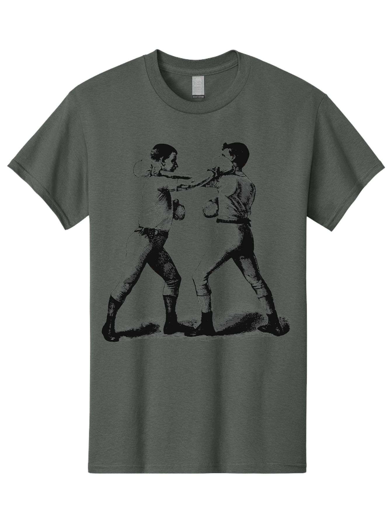 Bareknock Men'S Graphic Tee, 100% Cotton, Comfortable Casual Summer Wear, Machine Washable, Two Boxers Fighting, Boxing Gloves, Pugilistic Stance, Vintage Illustration, Boxing Techniques, Combat Sports, Martial Arts, Athletic Competition, Aae124