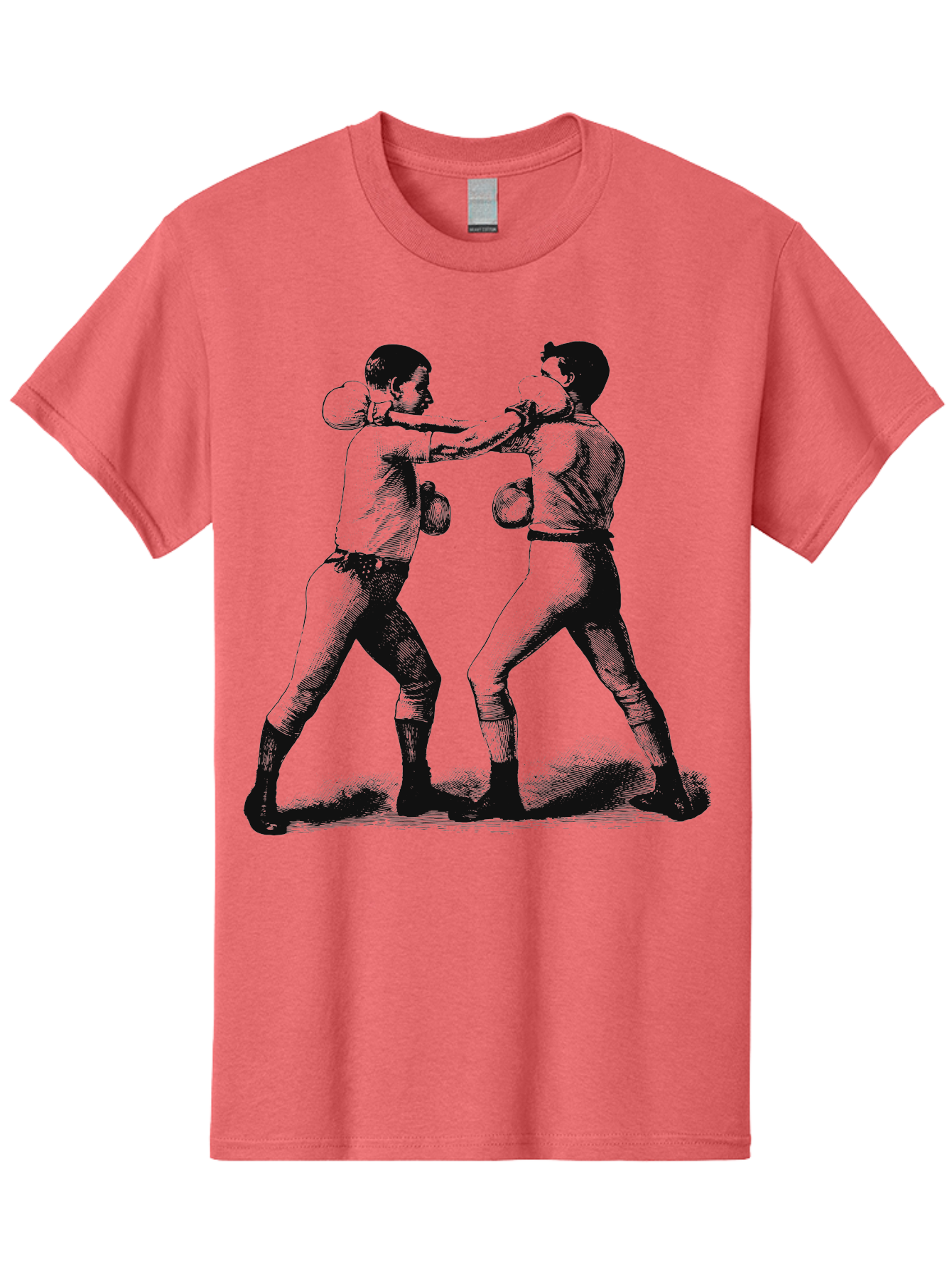 Bareknock Men'S Graphic Tee, 100% Cotton, Comfortable Casual Summer Wear, Machine Washable, Two Boxers Fighting, Boxing Gloves, Pugilistic Stance, Vintage Illustration, Boxing Techniques, Combat Sports, Martial Arts, Athletic Competition, Aae124