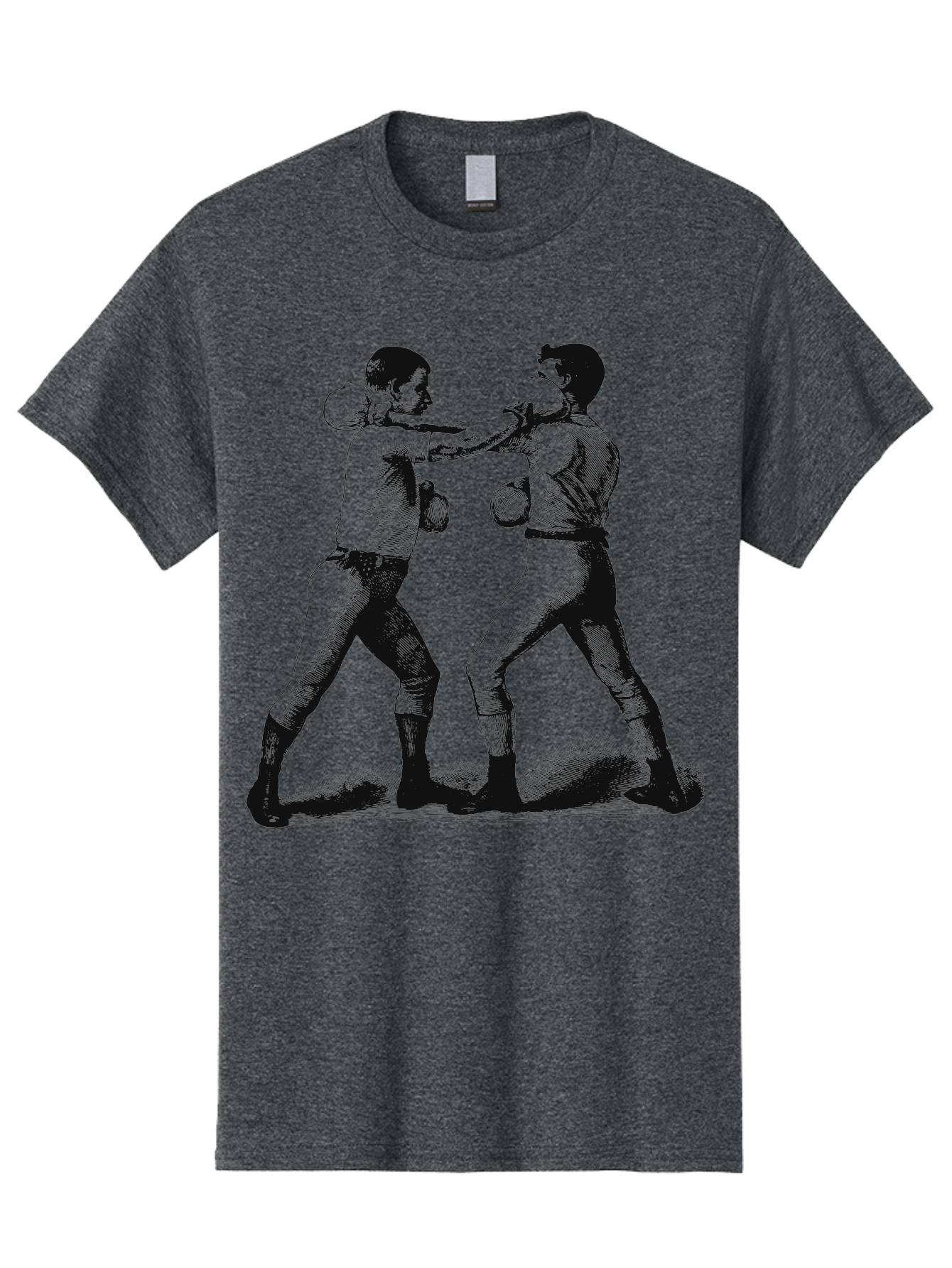 Bareknock Men'S Graphic Tee, 100% Cotton, Comfortable Casual Summer Wear, Machine Washable, Two Boxers Fighting, Boxing Gloves, Pugilistic Stance, Vintage Illustration, Boxing Techniques, Combat Sports, Martial Arts, Athletic Competition, Aae124