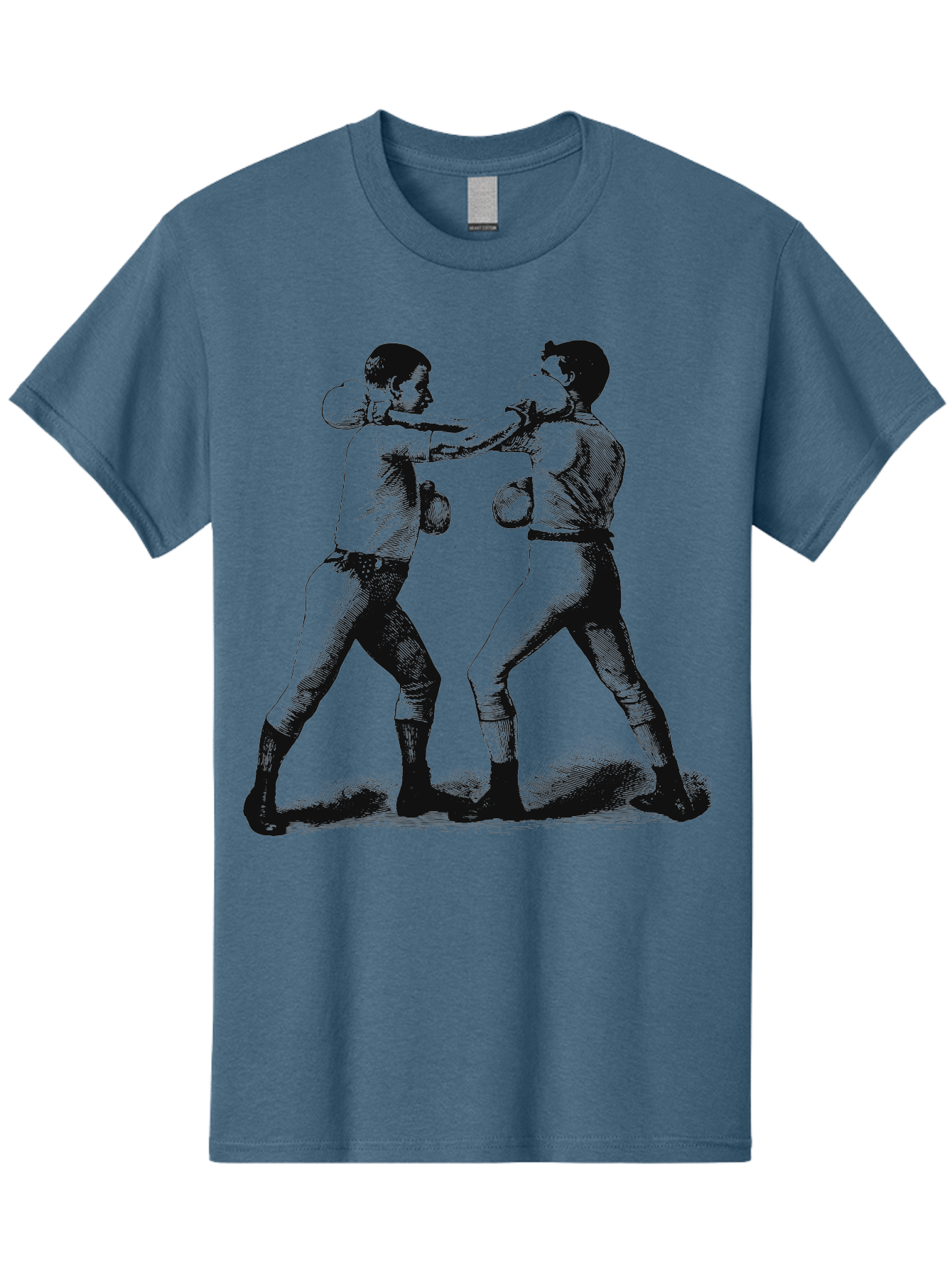 Bareknock Men'S Graphic Tee, 100% Cotton, Comfortable Casual Summer Wear, Machine Washable, Two Boxers Fighting, Boxing Gloves, Pugilistic Stance, Vintage Illustration, Boxing Techniques, Combat Sports, Martial Arts, Athletic Competition, Aae124