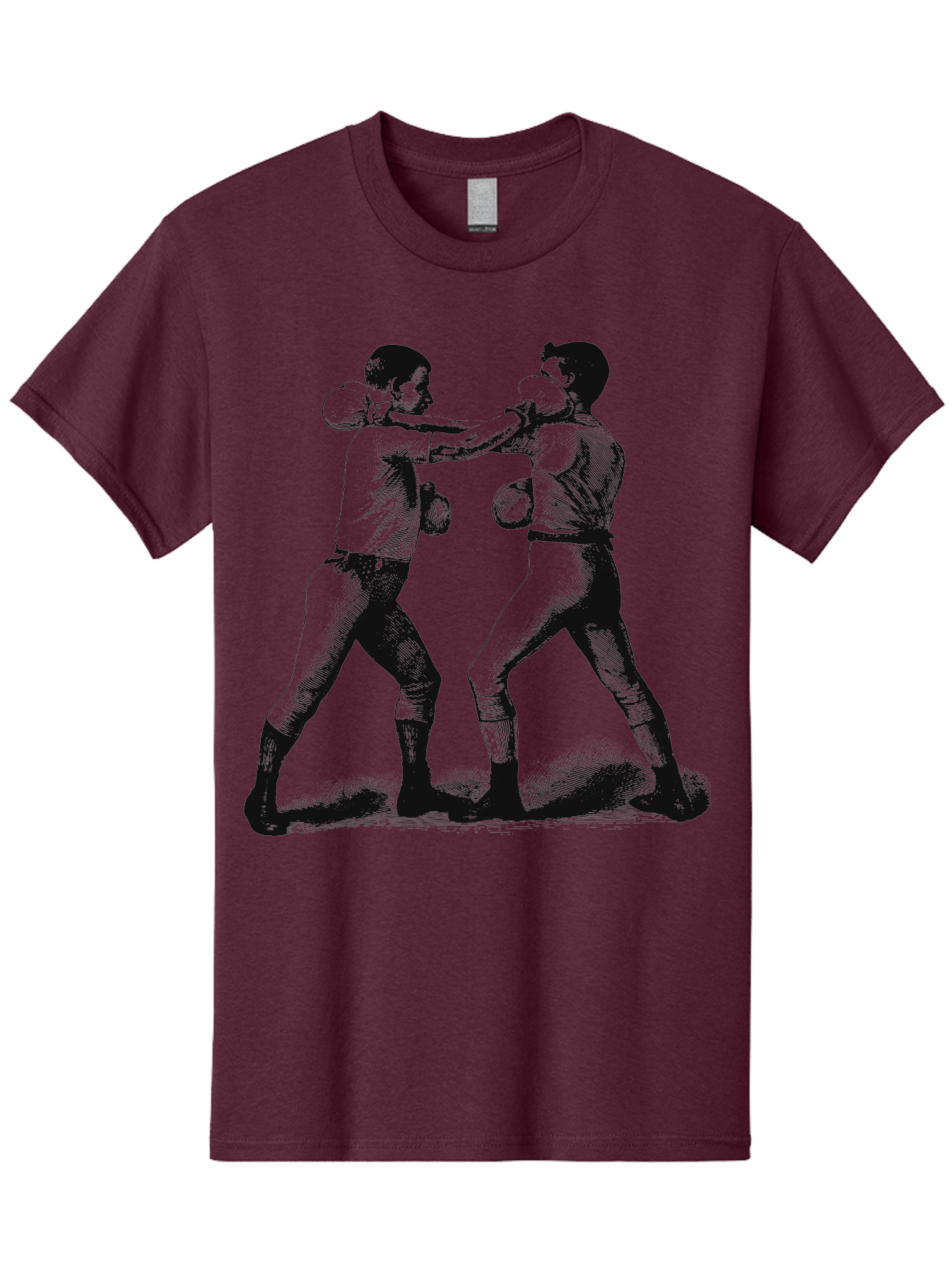 Bareknock Men'S Graphic Tee, 100% Cotton, Comfortable Casual Summer Wear, Machine Washable, Two Boxers Fighting, Boxing Gloves, Pugilistic Stance, Vintage Illustration, Boxing Techniques, Combat Sports, Martial Arts, Athletic Competition, Aae124