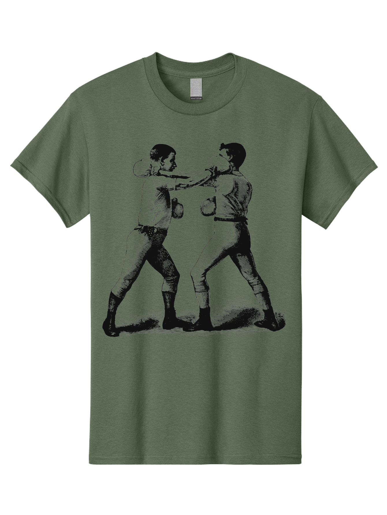 Bareknock Men'S Graphic Tee, 100% Cotton, Comfortable Casual Summer Wear, Machine Washable, Two Boxers Fighting, Boxing Gloves, Pugilistic Stance, Vintage Illustration, Boxing Techniques, Combat Sports, Martial Arts, Athletic Competition, Aae124