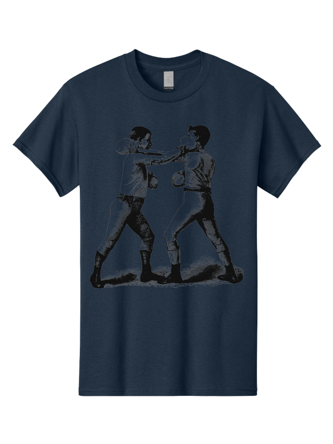 Bareknock Men'S Graphic Tee, 100% Cotton, Comfortable Casual Summer Wear, Machine Washable, Two Boxers Fighting, Boxing Gloves, Pugilistic Stance, Vintage Illustration, Boxing Techniques, Combat Sports, Martial Arts, Athletic Competition, Aae124