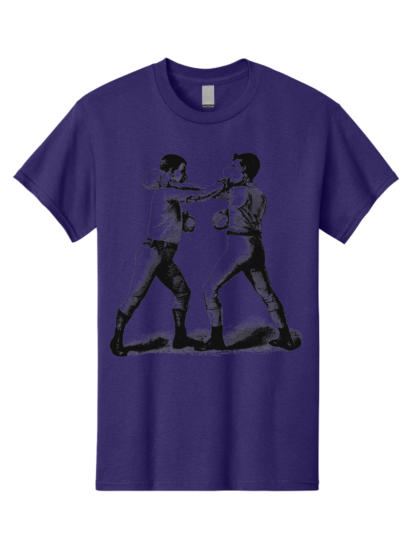 Bareknock Men'S Graphic Tee, 100% Cotton, Comfortable Casual Summer Wear, Machine Washable, Two Boxers Fighting, Boxing Gloves, Pugilistic Stance, Vintage Illustration, Boxing Techniques, Combat Sports, Martial Arts, Athletic Competition, Aae124